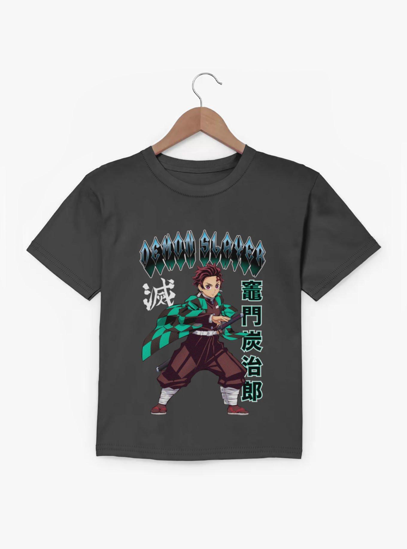Demon Slayer Kimetsu No Yaiba Tanjiro Coat Flip Youth T-Shirt, BLACK, hi-res view 1