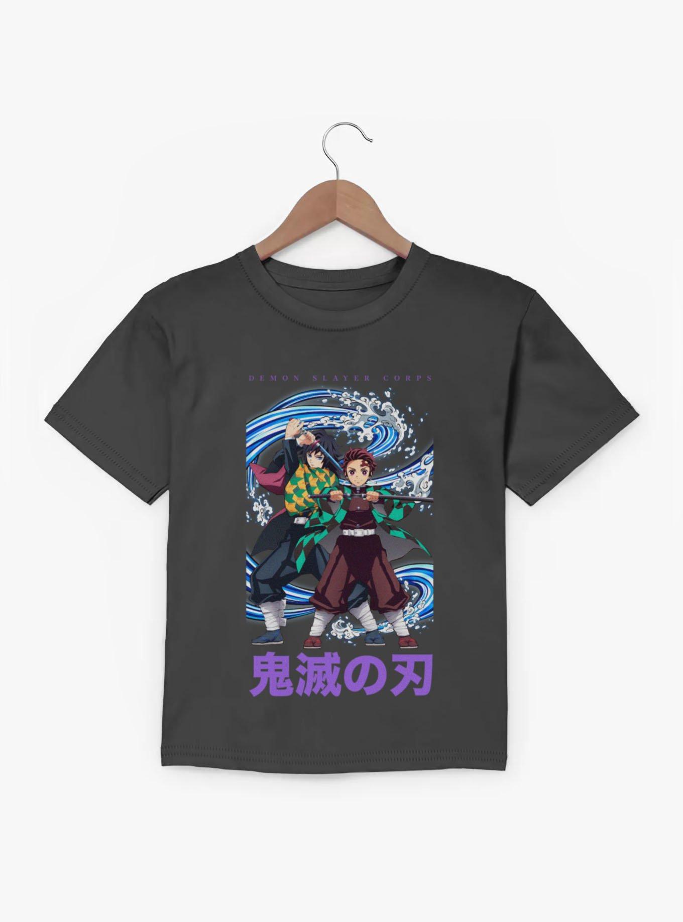 Demon Slayer Kimetsu No Yaiba Mugen Train Corps Team Up Tanjiro And Giyu Water Youth T-Shirt, , hi-res view 1