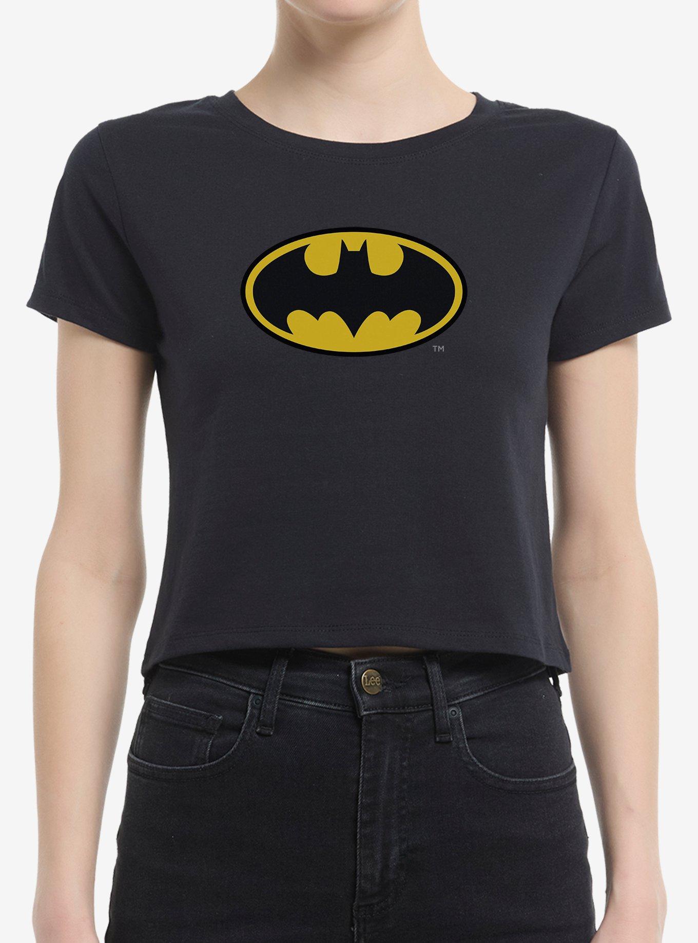 Batman Bat Logo Womens Baby T-Shirt, CAVIAR, hi-res view 1