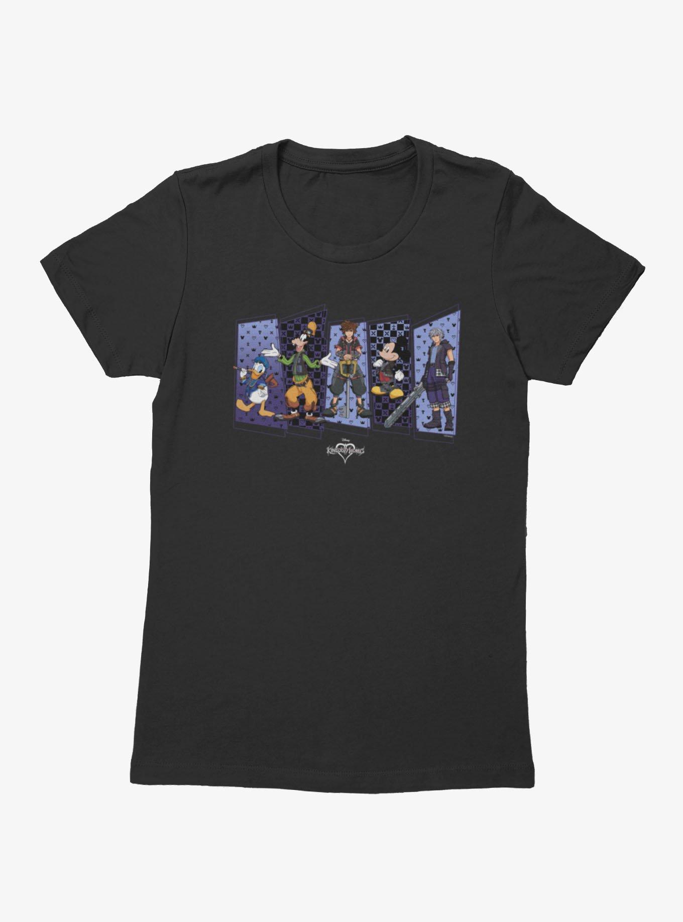 Disney Kingdom Hearts Hero Panels Sora Donald Goofy Mickey Riku Womens T-Shirt