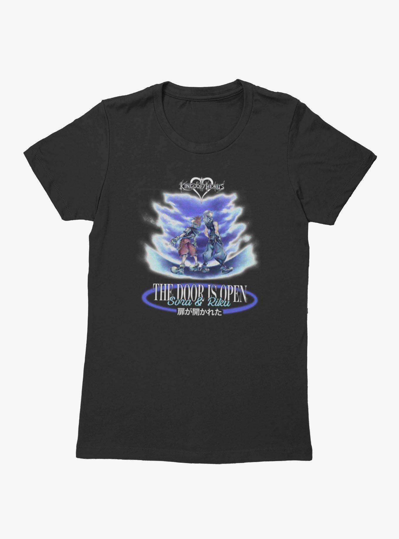 Disney Kingdom Hearts Door Is Open Sora Riku Womens T-Shirt