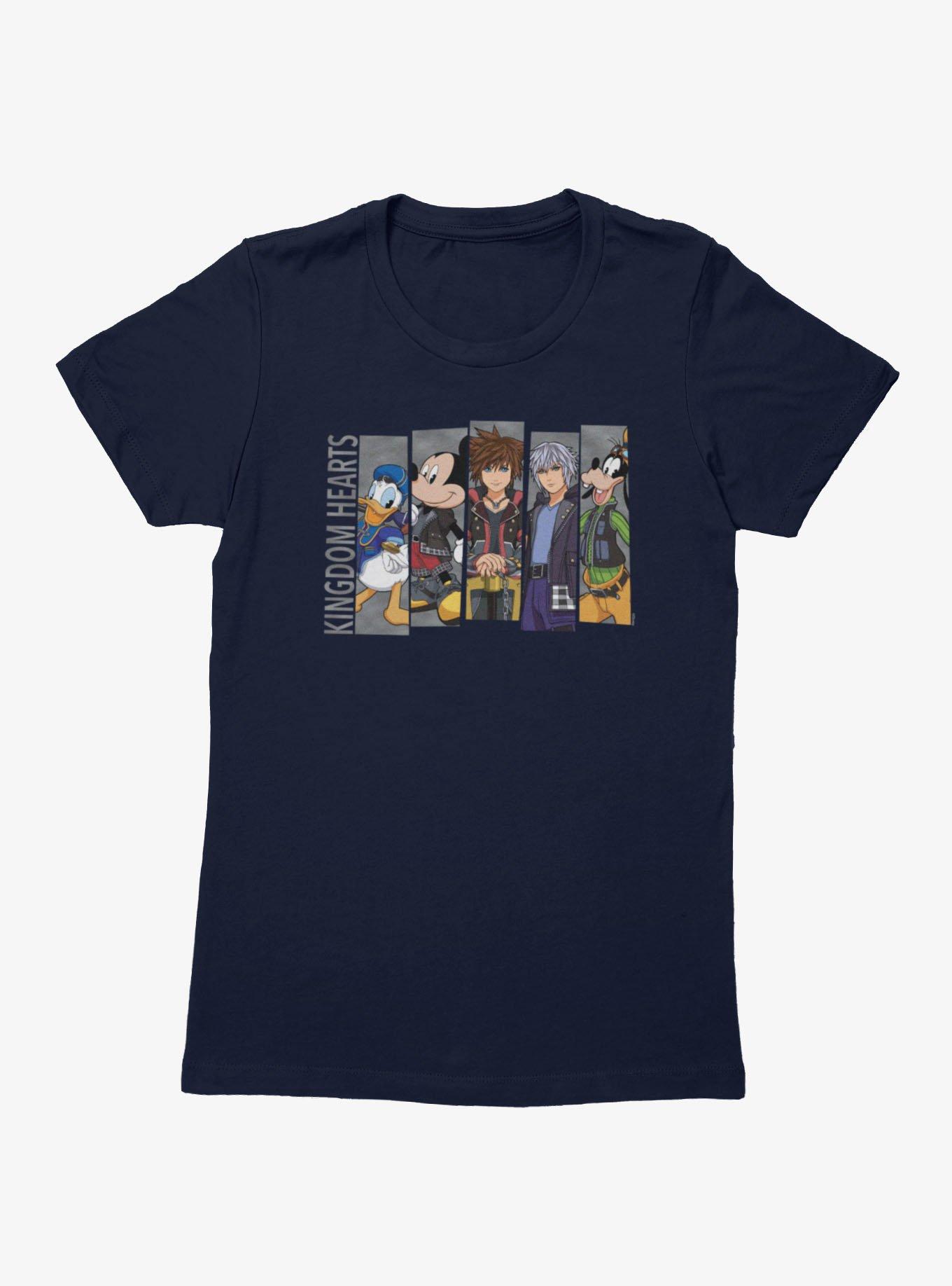 Disney Kingdom Hearts Heroes Line Up Panel Sora Donald Goofy Mickey Riku Womens T-Shirt, , hi-res view 1