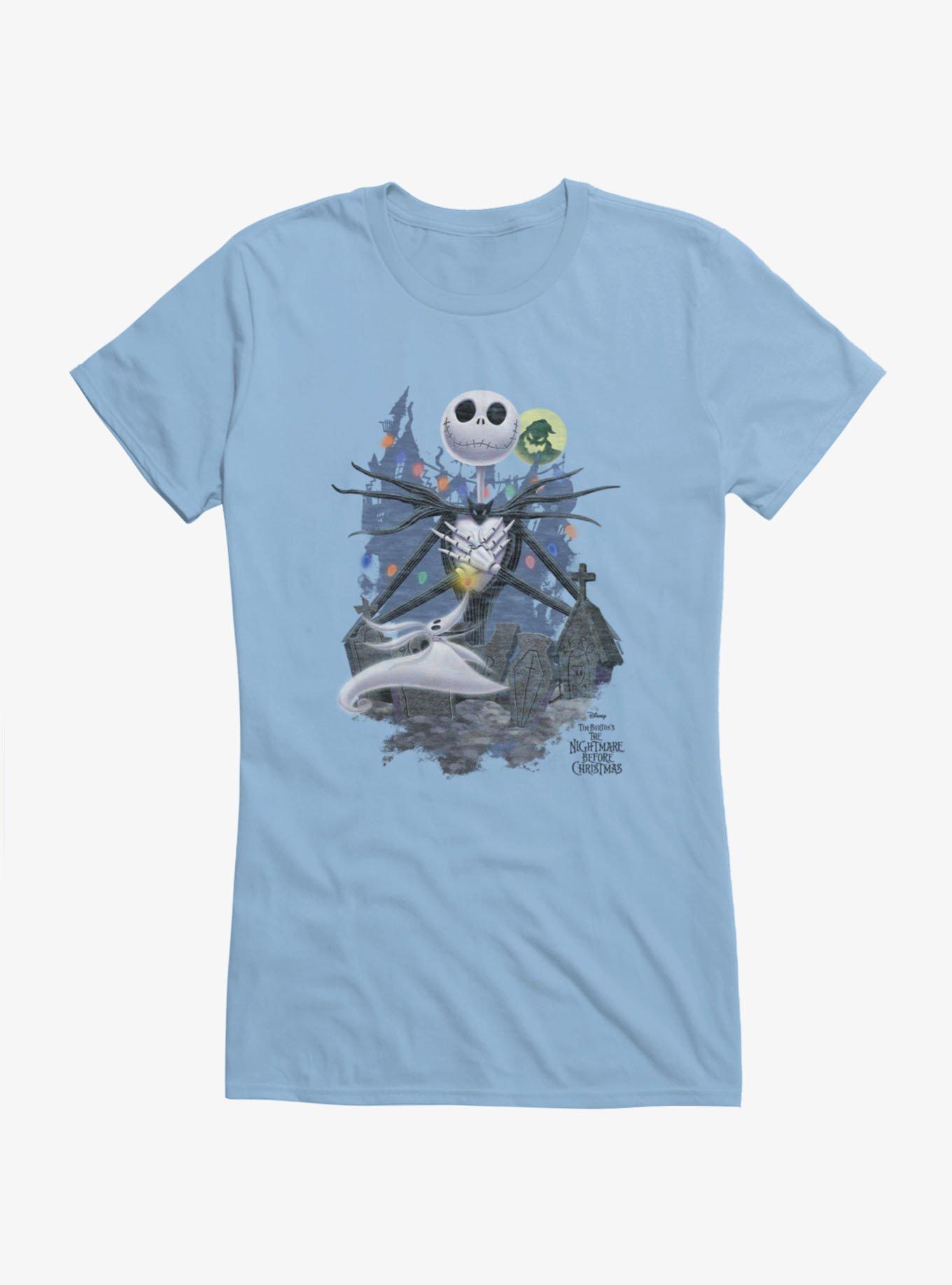 Disney The Nightmare Before Christmas Jack Skellington And Zero Graveyard Cheer Girls T-Shirt
