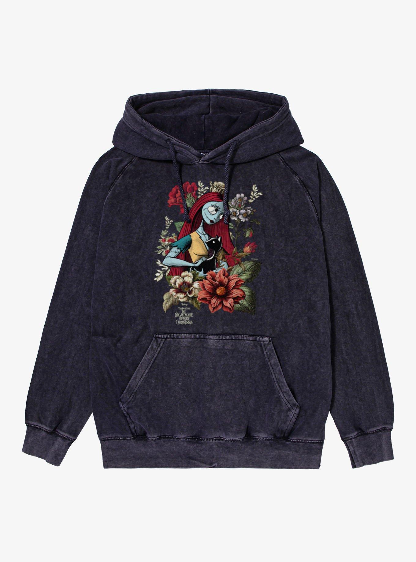 Disney The Nightmare Before Christmas Floral Sally And Cat Mineral Wash Hoodie