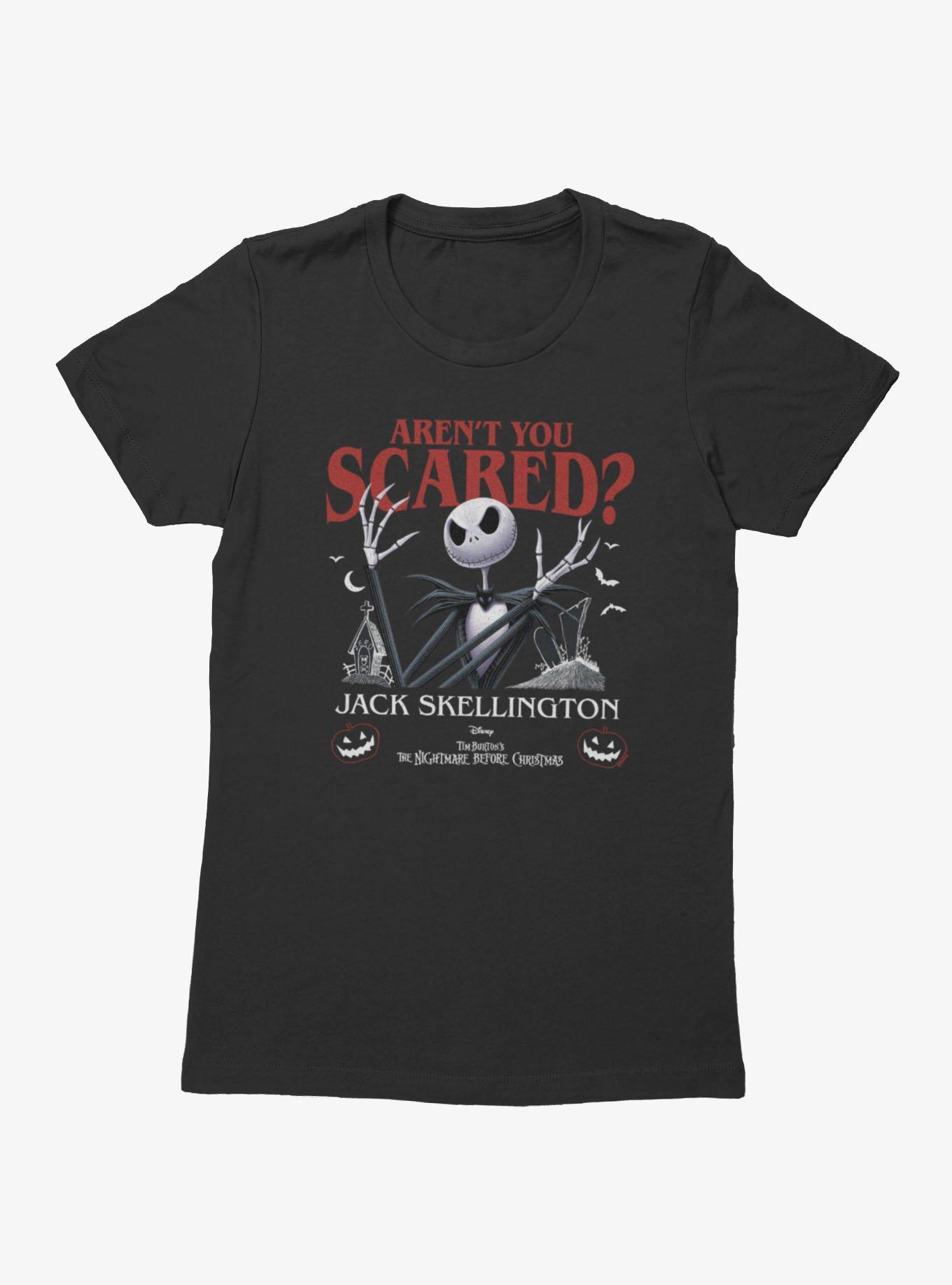 Disney Nightmare Before Christmas Are You Scared Jack Skellington Womens T-Shirt