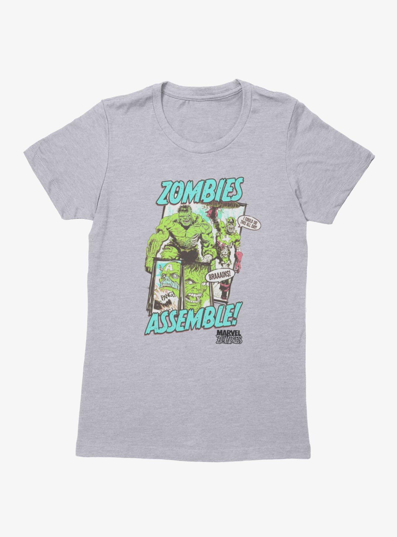 Marvel Zombies Assemble Hulk Captain America Womens T-Shirt, , hi-res view 1