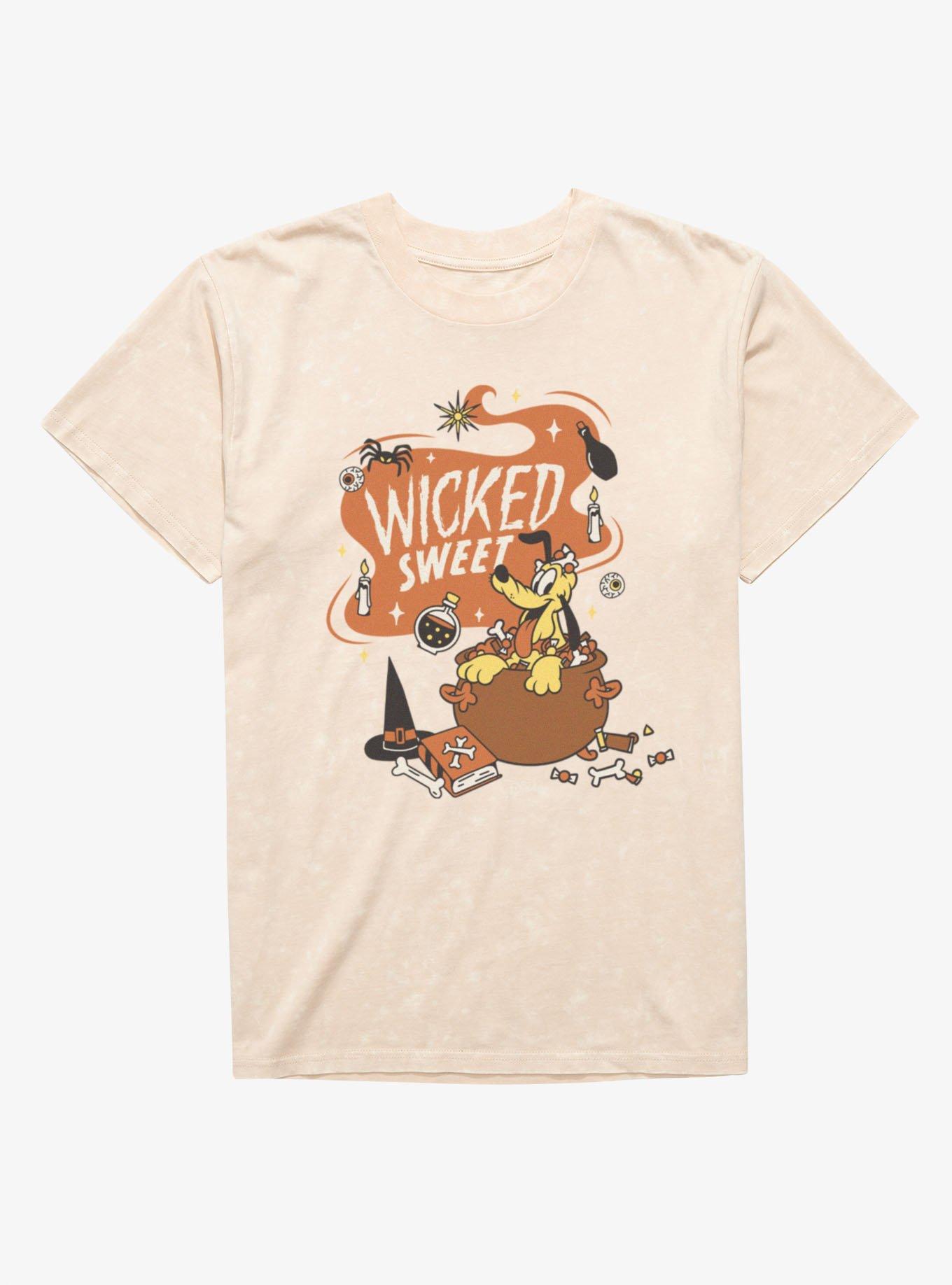 Disney Mickey Mouse Wicked Sweet Pluto In Candy Basket Mineral Wash T-Shirt, NATURAL MINERAL WASH, hi-res view 1
