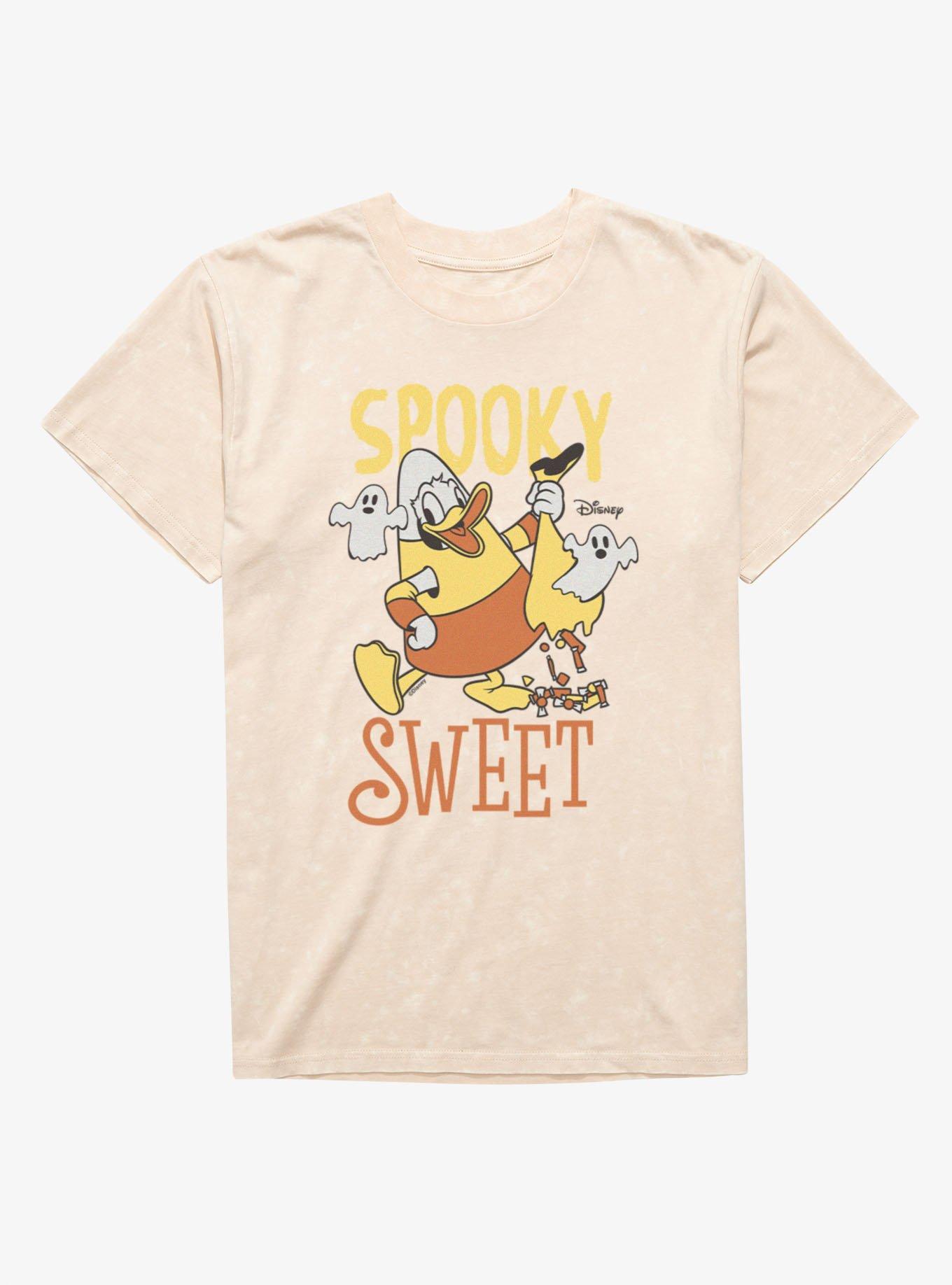 Disney Mickey Mouse Spooky Sweet Candy Corn Donald Duck Mineral Wash T-Shirt, NATURAL MINERAL WASH, hi-res view 1