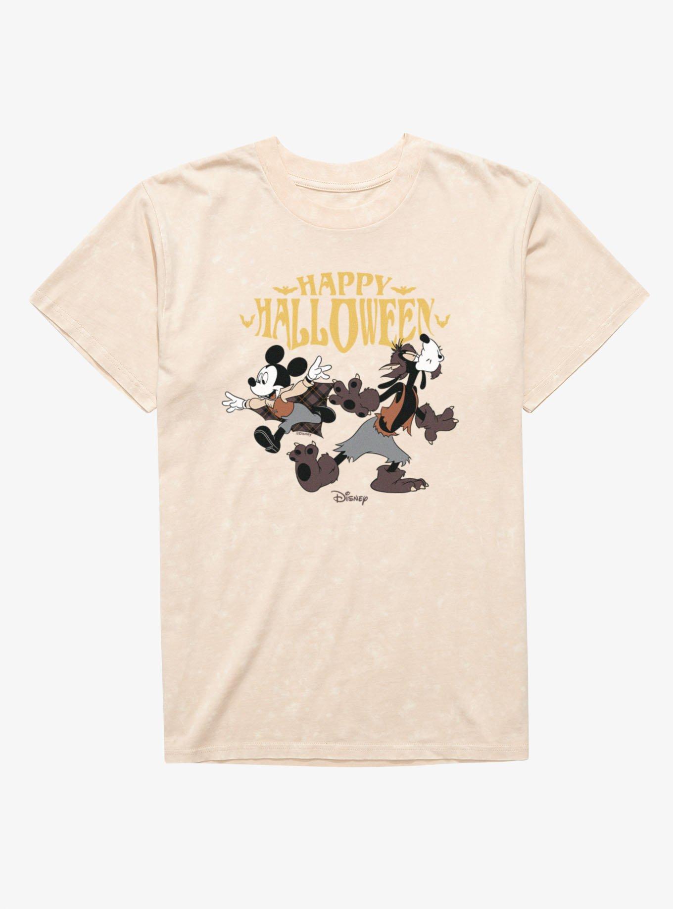 Disney Mickey Mouse Happy Halloween Howl Goofy With Mickey Mineral Wash T-Shirt, NATURAL MINERAL WASH, hi-res view 1