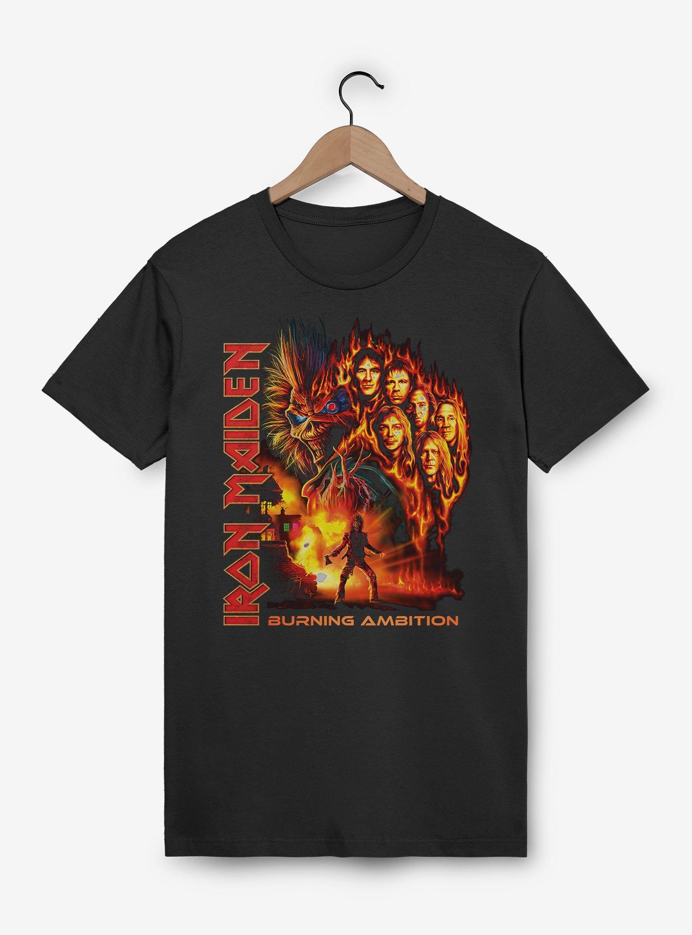 Iron Maiden Burning Ambition T-Shirt, BLACK, hi-res view 1