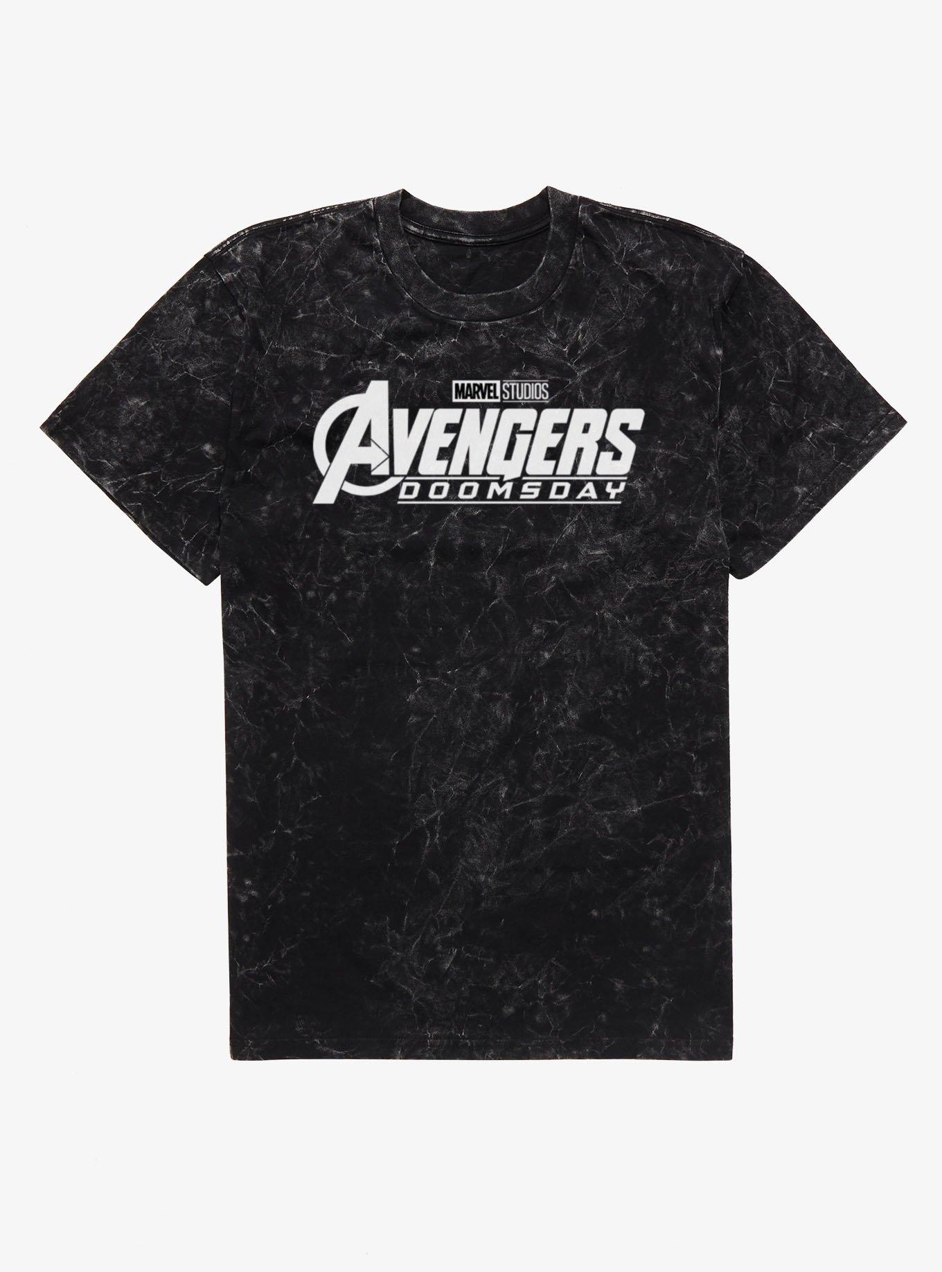 Marvel Avengers Doomsday Logo Mineral Wash T-Shirt, BLACK MINERAL WASH, hi-res view 1