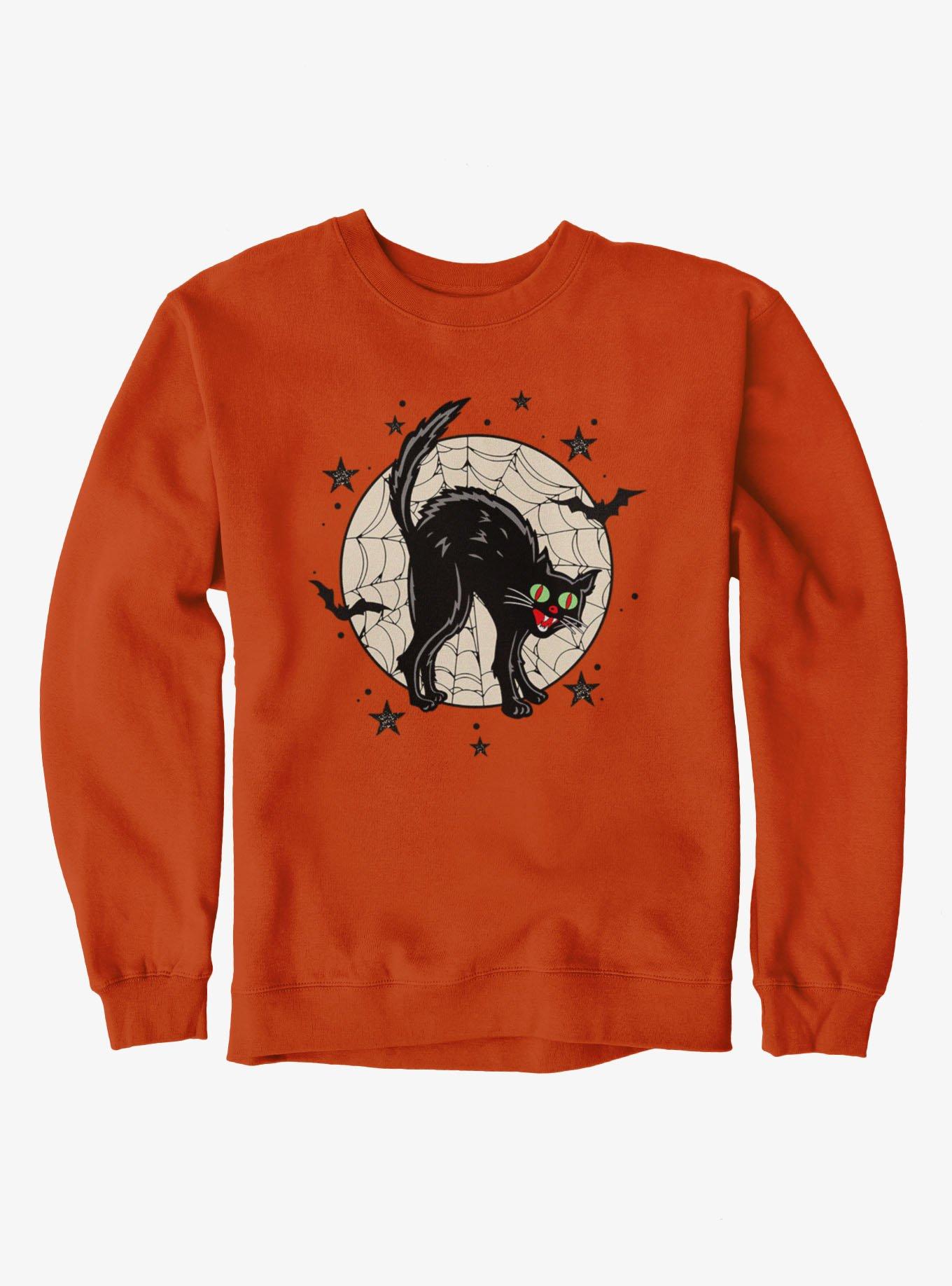 Black Cat Web Sweatshirt | Hot Topic