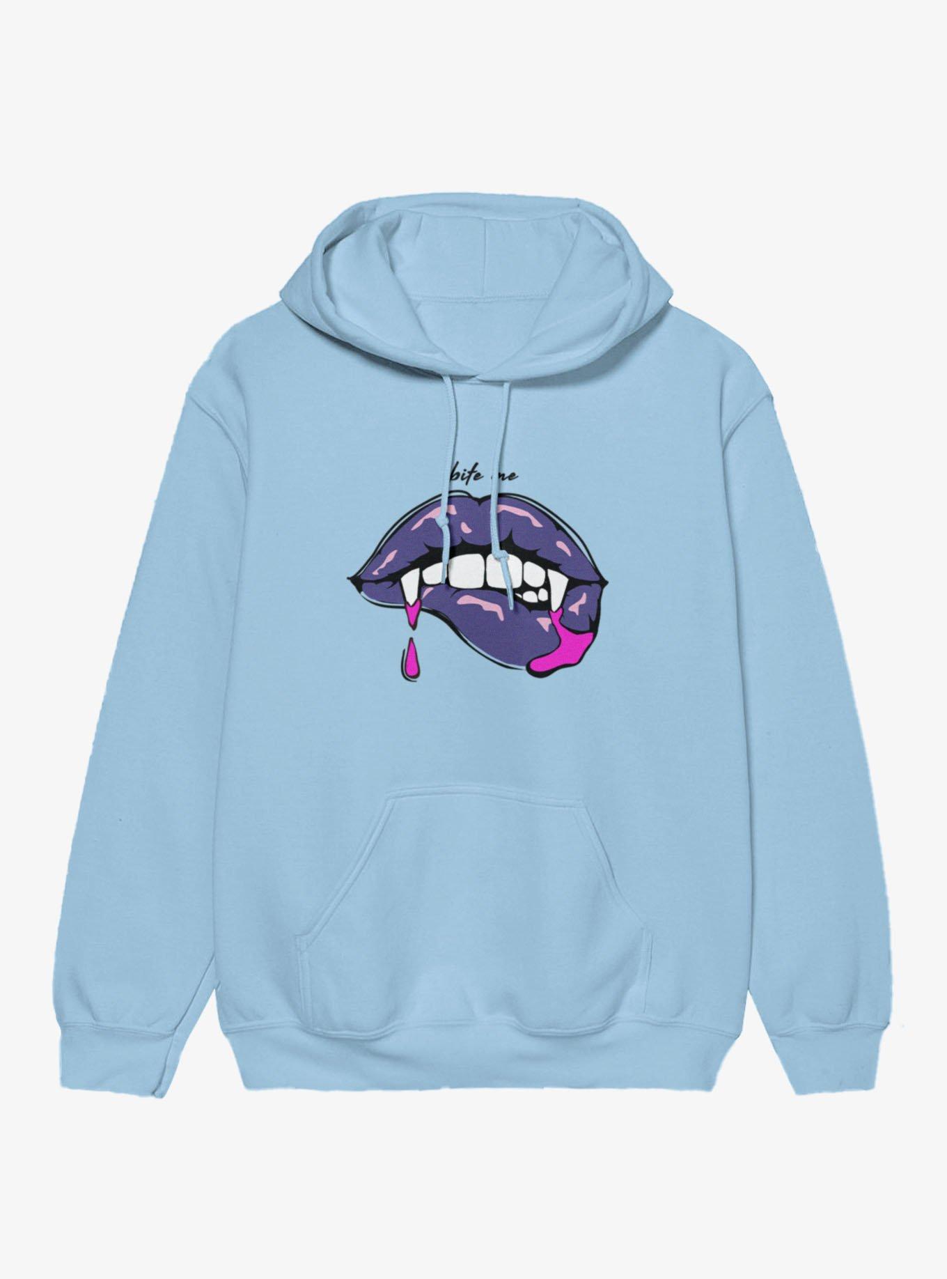 Bite Me Purple Vampire Lips Hoodie