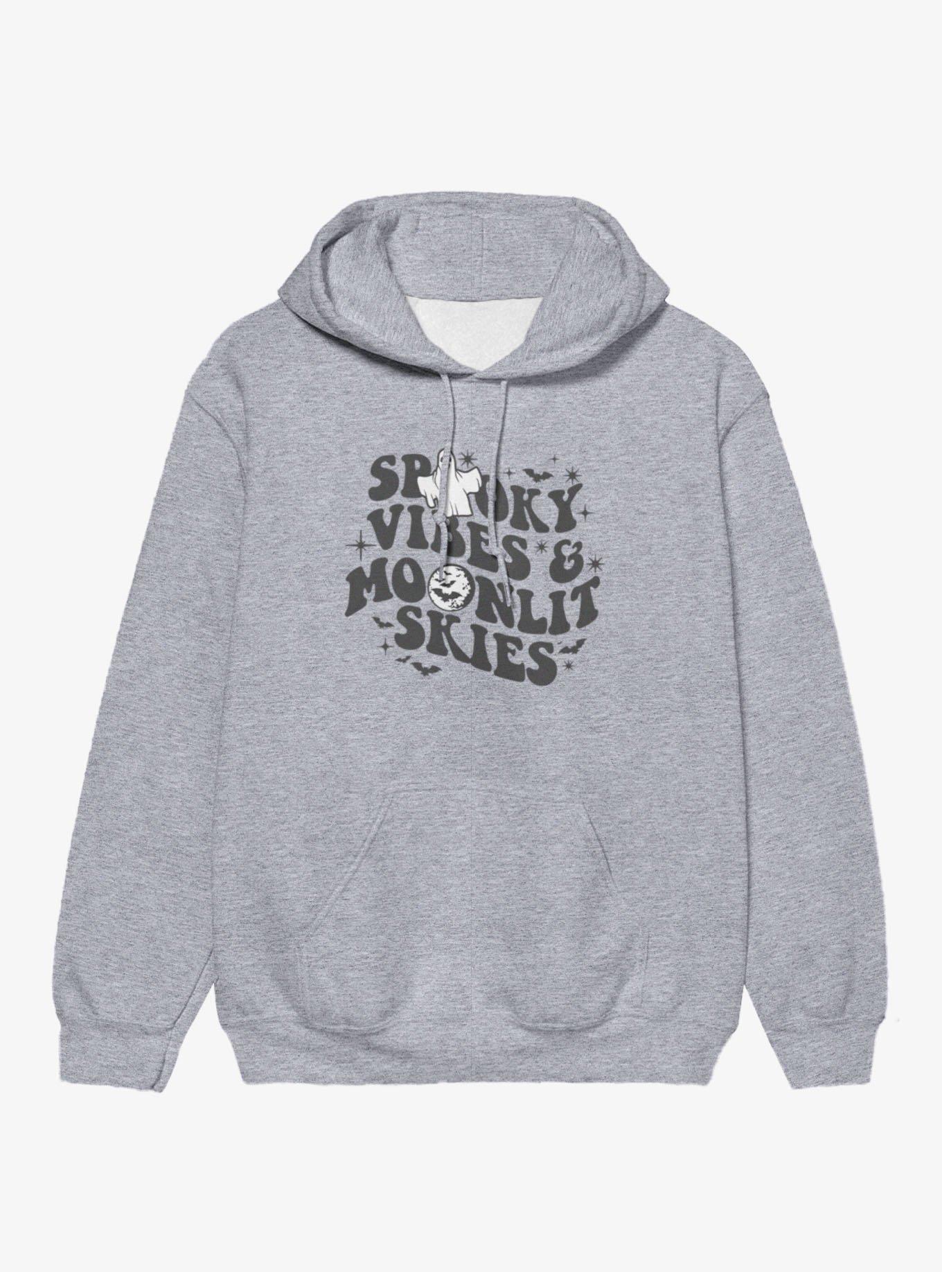 Spooky Vibes & Moonlit Skies Hoodie, SPORT GRAY, hi-res view 1