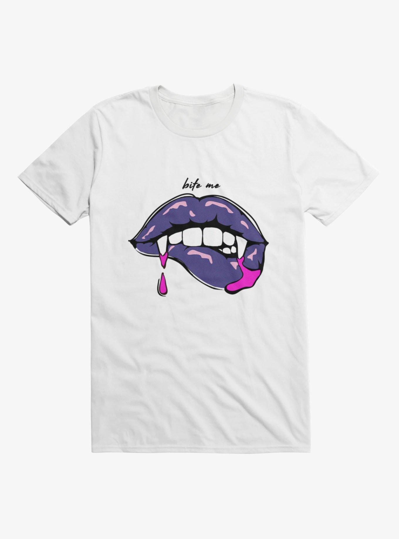Bite Me Purple Vampire Lips T-Shirt