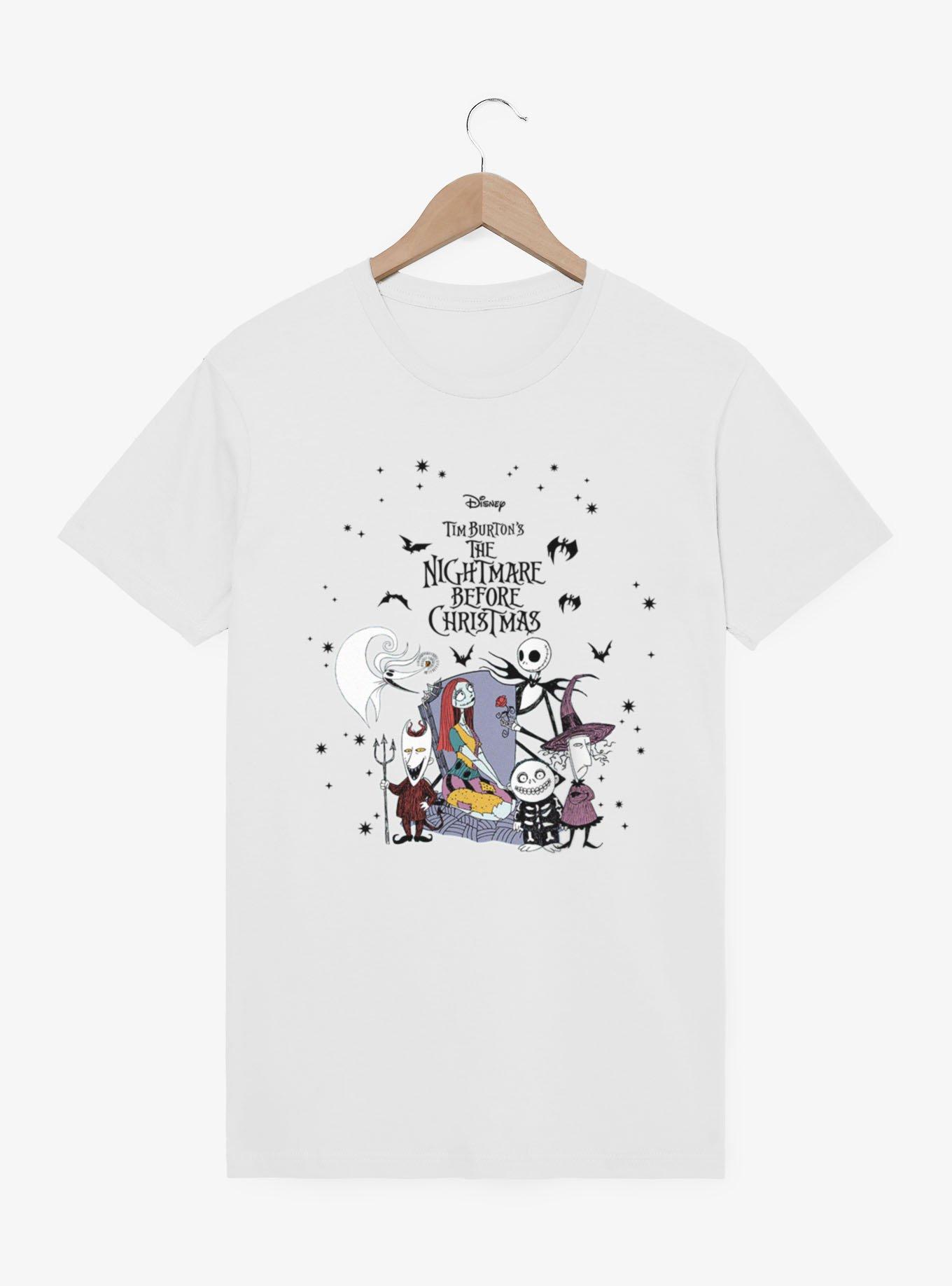 Disney Nightmare Before Christmas Movie Poster Jack Sally And Kids T-Shirt
