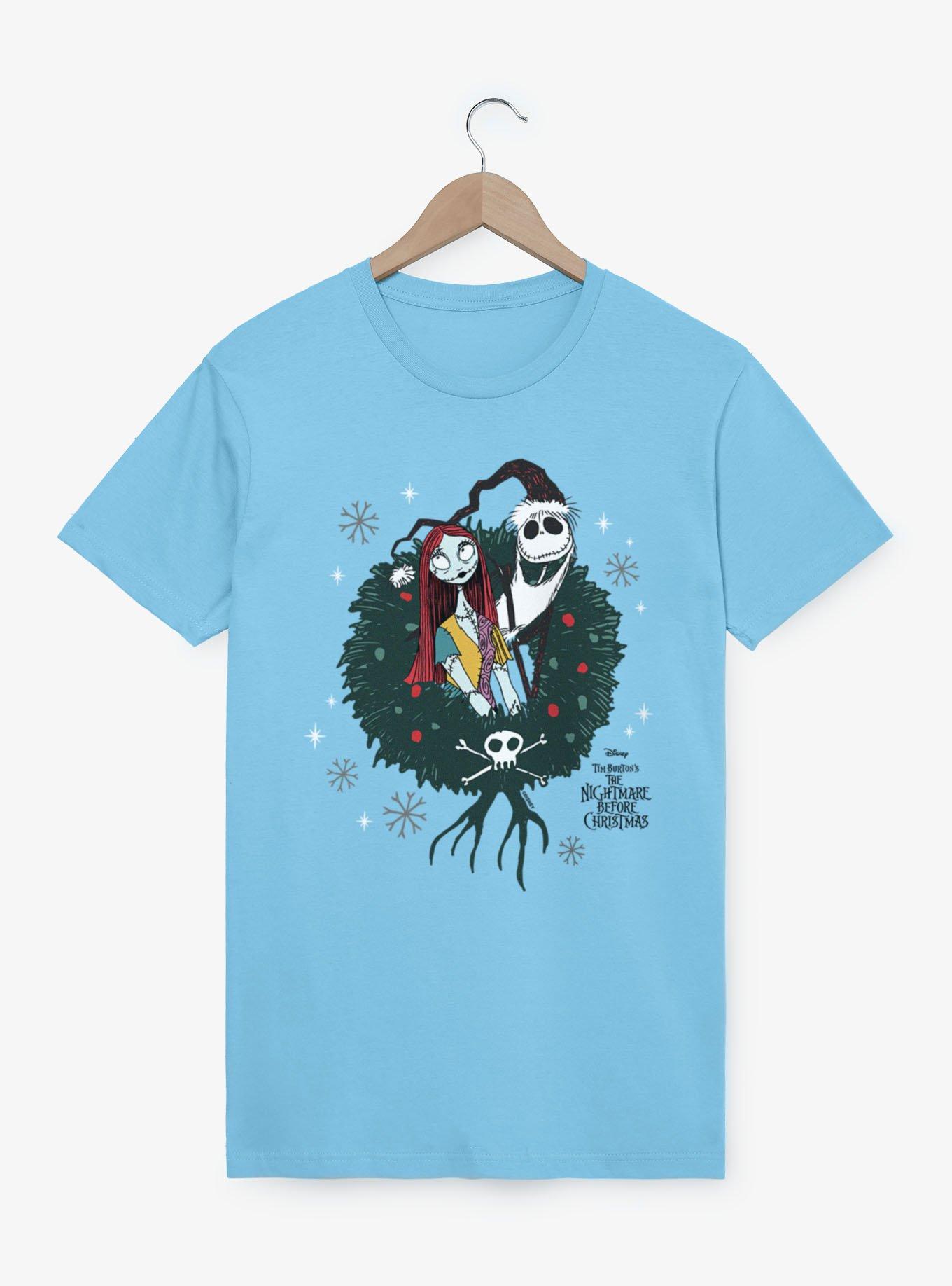 Disney Nightmare Before Christmas Sally And Jack Wreath T-Shirt