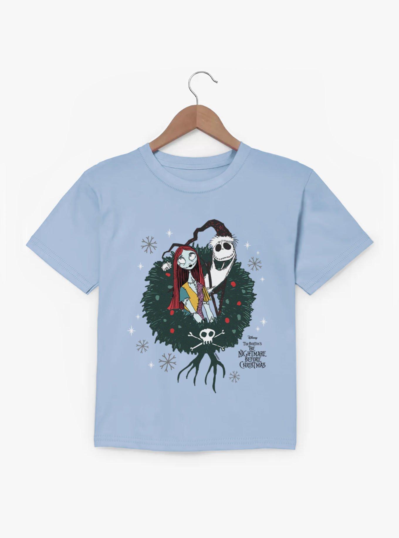 Disney Nightmare Before Christmas Sally And Jack Wreath Youth T-Shirt