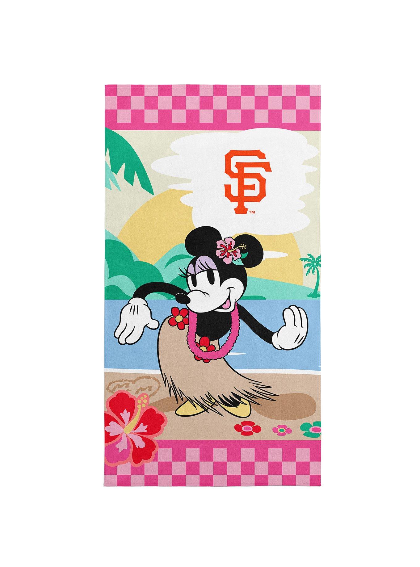MLB San Francisco Giants Disney Minnie Mouse Beachy Check Pink Microfiber Beach Towel