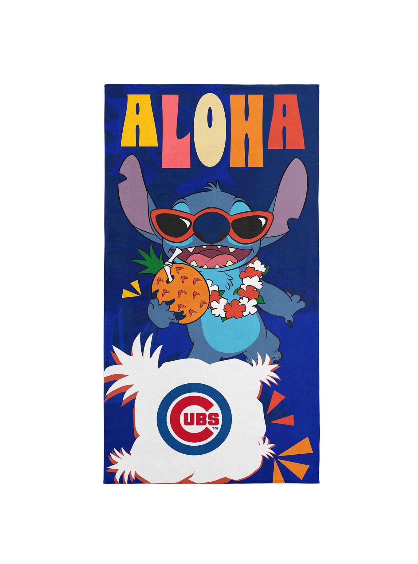 MLB Chicago Cubs Disney Lilo & Stitch Tropic Royal Microfiber Beach Towel