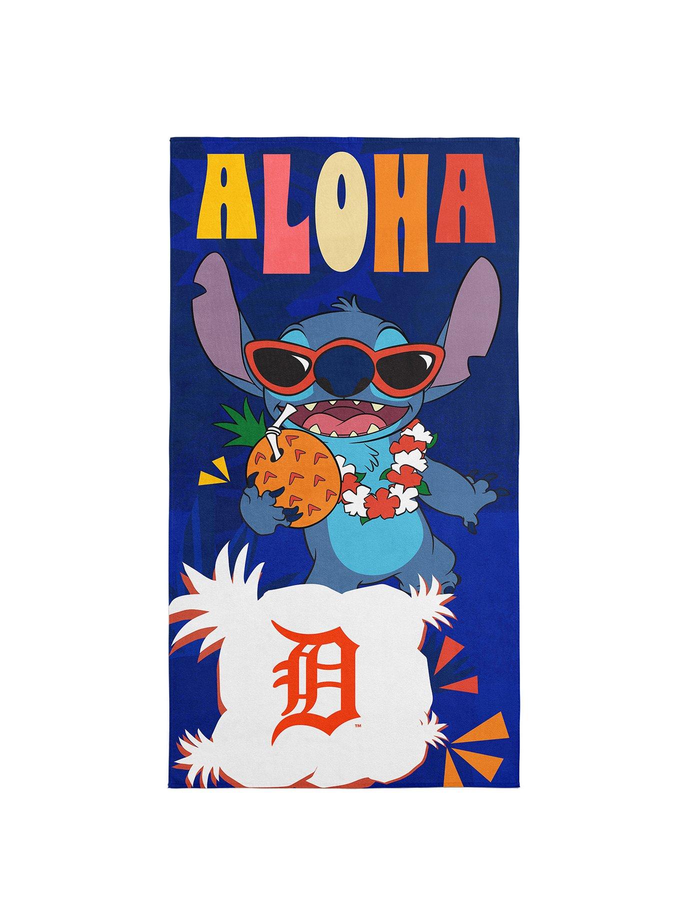 MLB Detroit Tigers Disney Lilo & Stitch Tropic Royal Microfiber Beach Towel