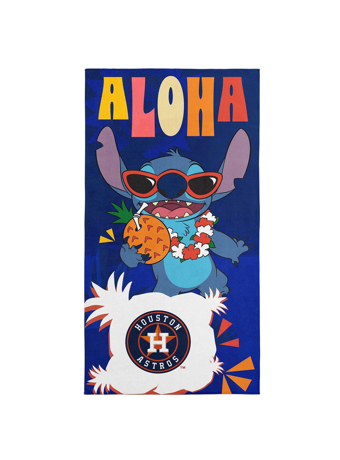 MLB Houston Astros Disney Lilo & Stitch Tropic Royal Microfiber Beach Towel