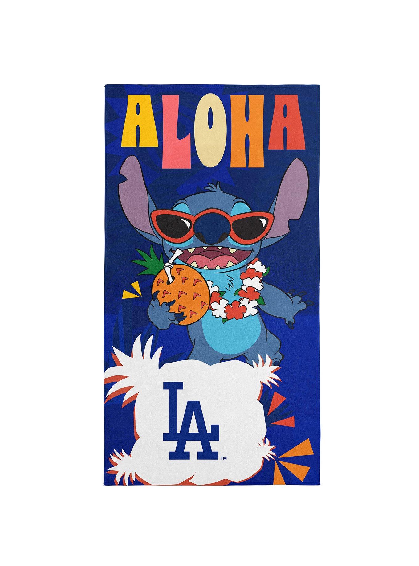 MLB Los Angeles Dodgers Disney Lilo & Stitch Tropic Royal Microfiber Beach Towel