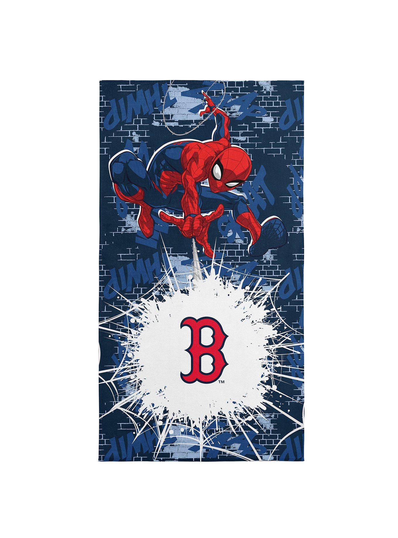 MLB Boston Red Sox Marvel Spider-Man Web Core Navy Microfiber Beach Towel