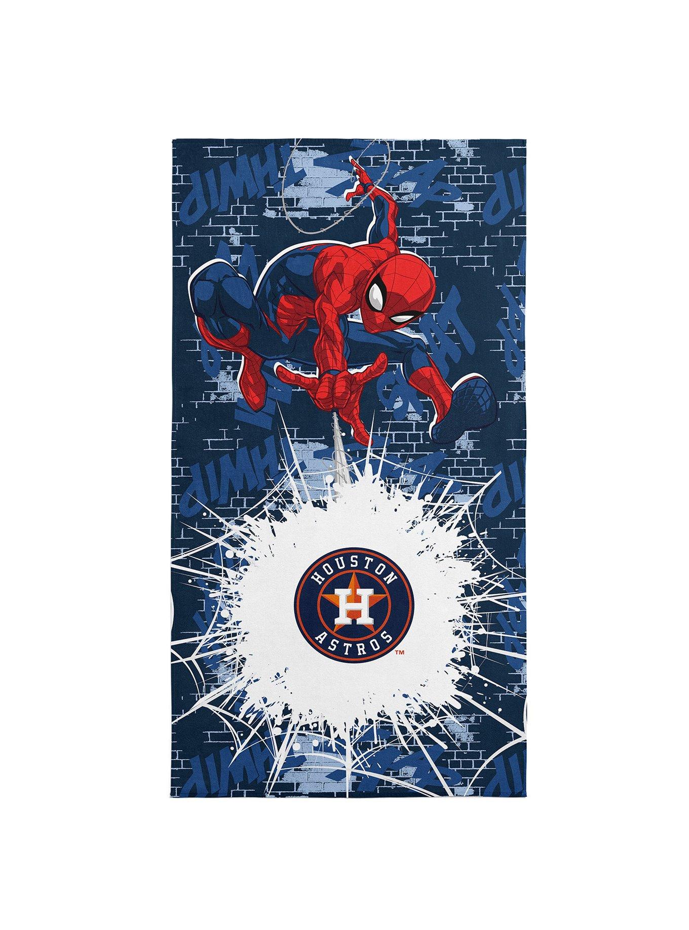 MLB Houston Astros Marvel Spider-Man Web Core Navy Microfiber Beach Towel