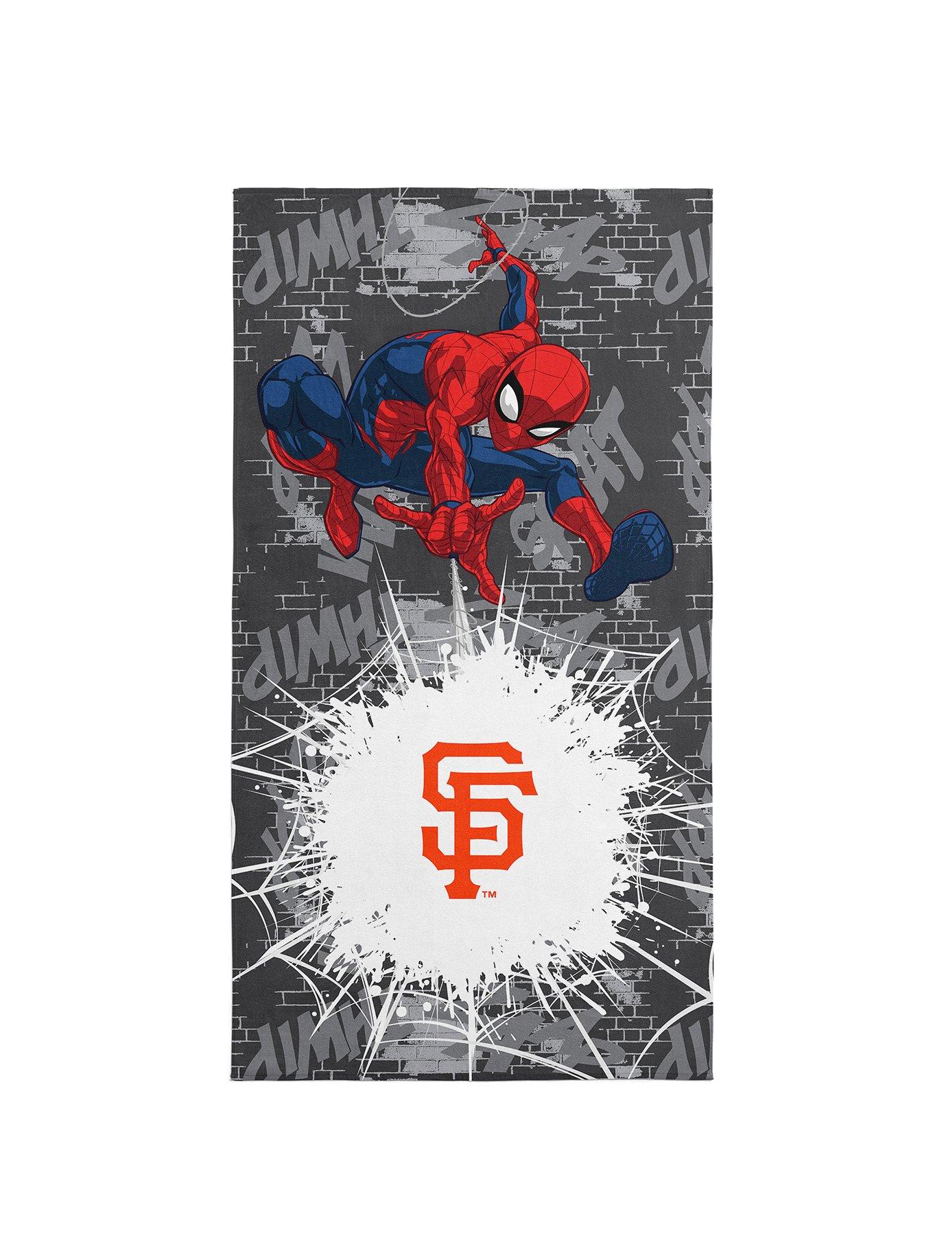 MLB San Francisco Giants Marvel Spider-Man Web Core Grey Microfiber Beach Towel