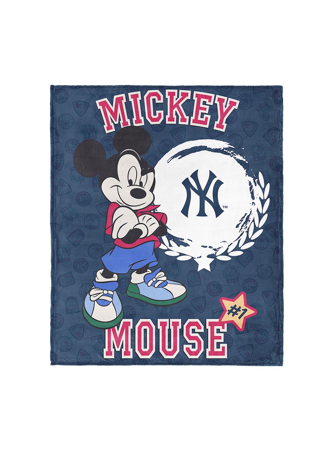 MLB New York Yankees Disney Mickey Mouse Baller Navy Silk Touch Throw Blanket