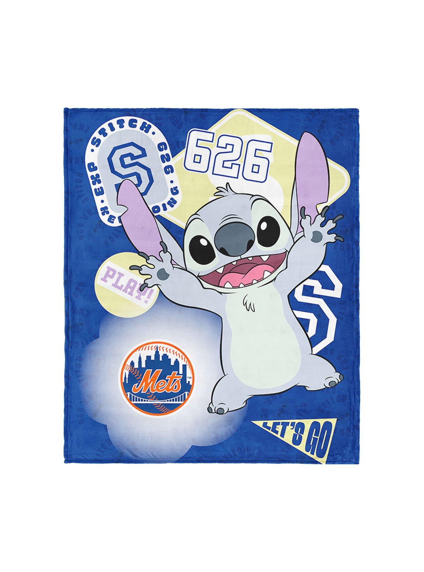 MLB New York Mets Disney Lilo & Stitch Stickers Royal Silk Touch Throw Blanket