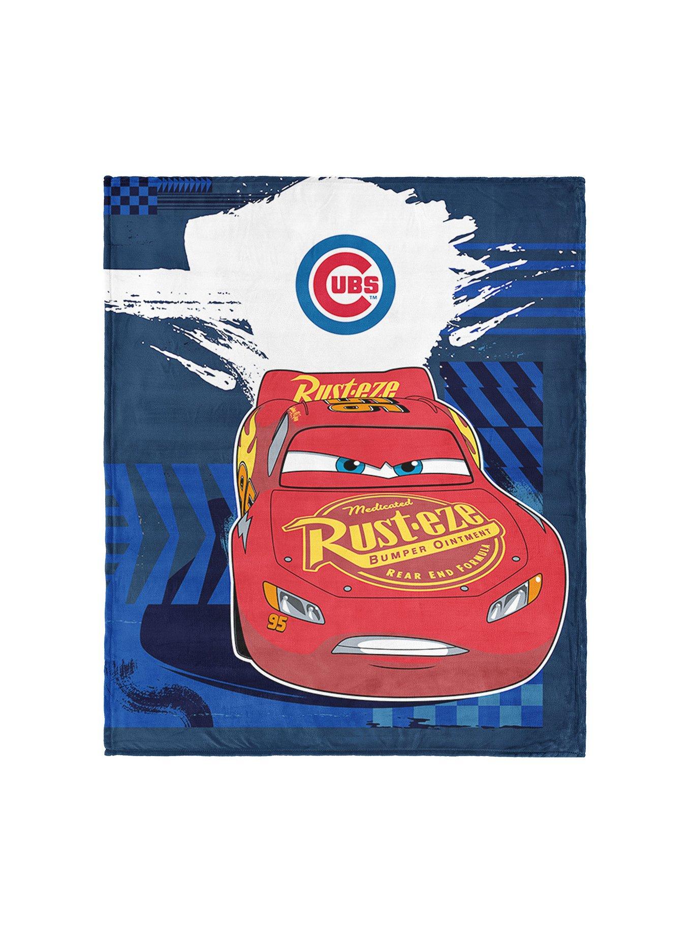 MLB Chicago Cubs Disney Pixar Cars Lap Time Navy Silk Touch Throw Blanket