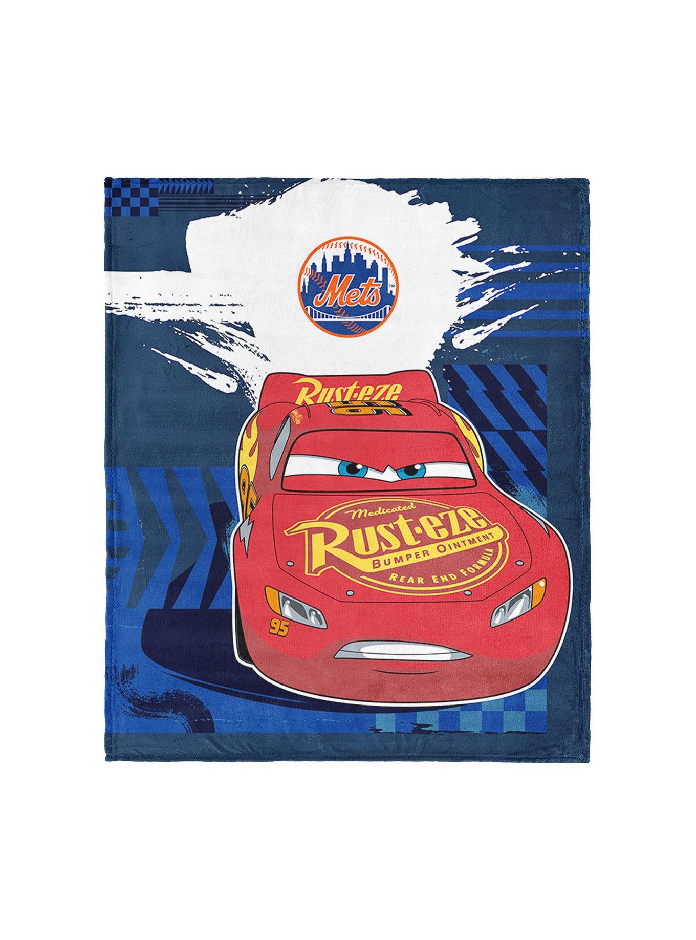 MLB New York Mets Disney Pixar Cars Lap Time Navy Silk Touch Throw Blanket