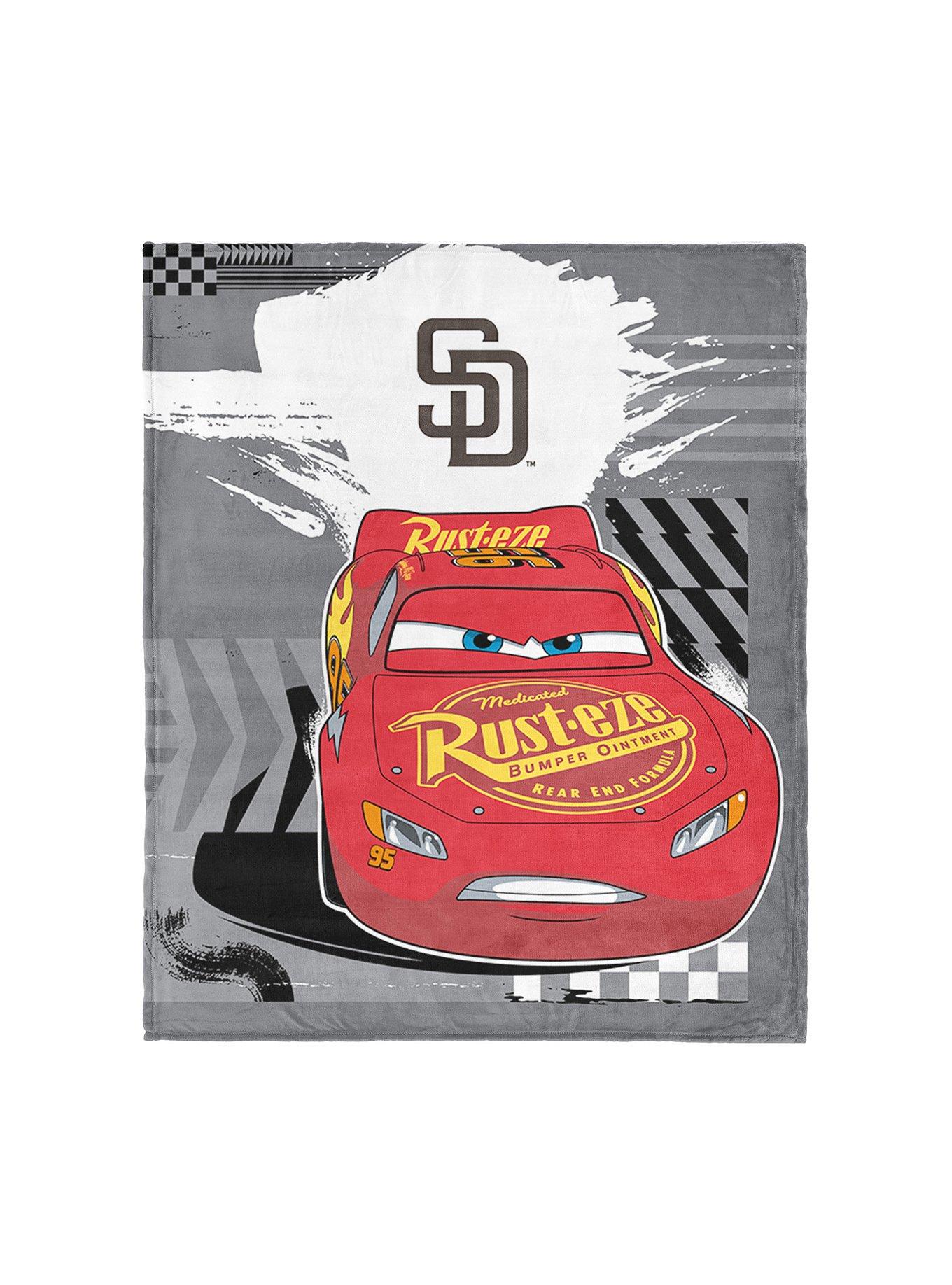 MLB San Diego Padres Disney Pixar Cars Lap Time Grey Silk Touch Throw Blanket