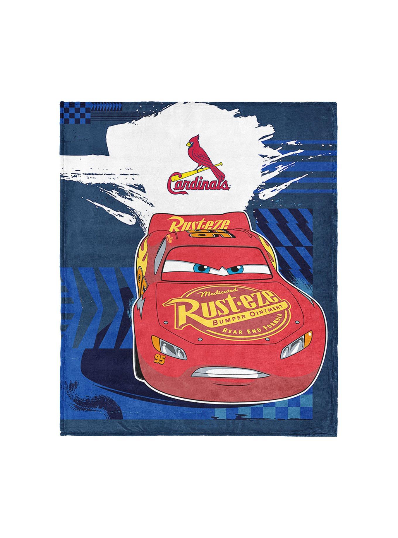 MLB St. Louis Cardinals Disney Pixar Cars Lap Time Navy Silk Touch Throw Blanket