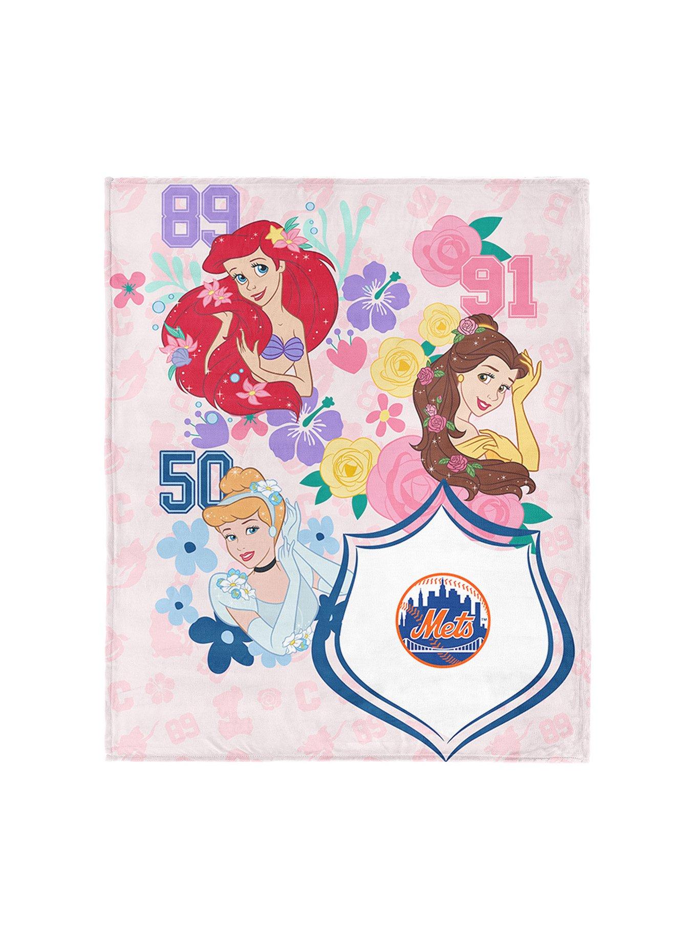 MLB New York Mets Disney Princesses Game On Girls Pink Silk Touch Throw Blanket