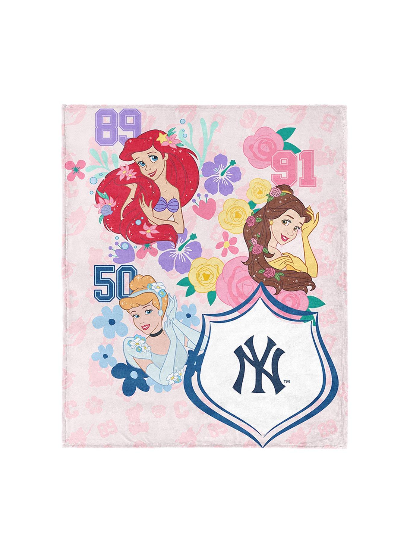 MLB New York Yankees Disney Princesses Game On Girls Pink Silk Touch Throw Blanket