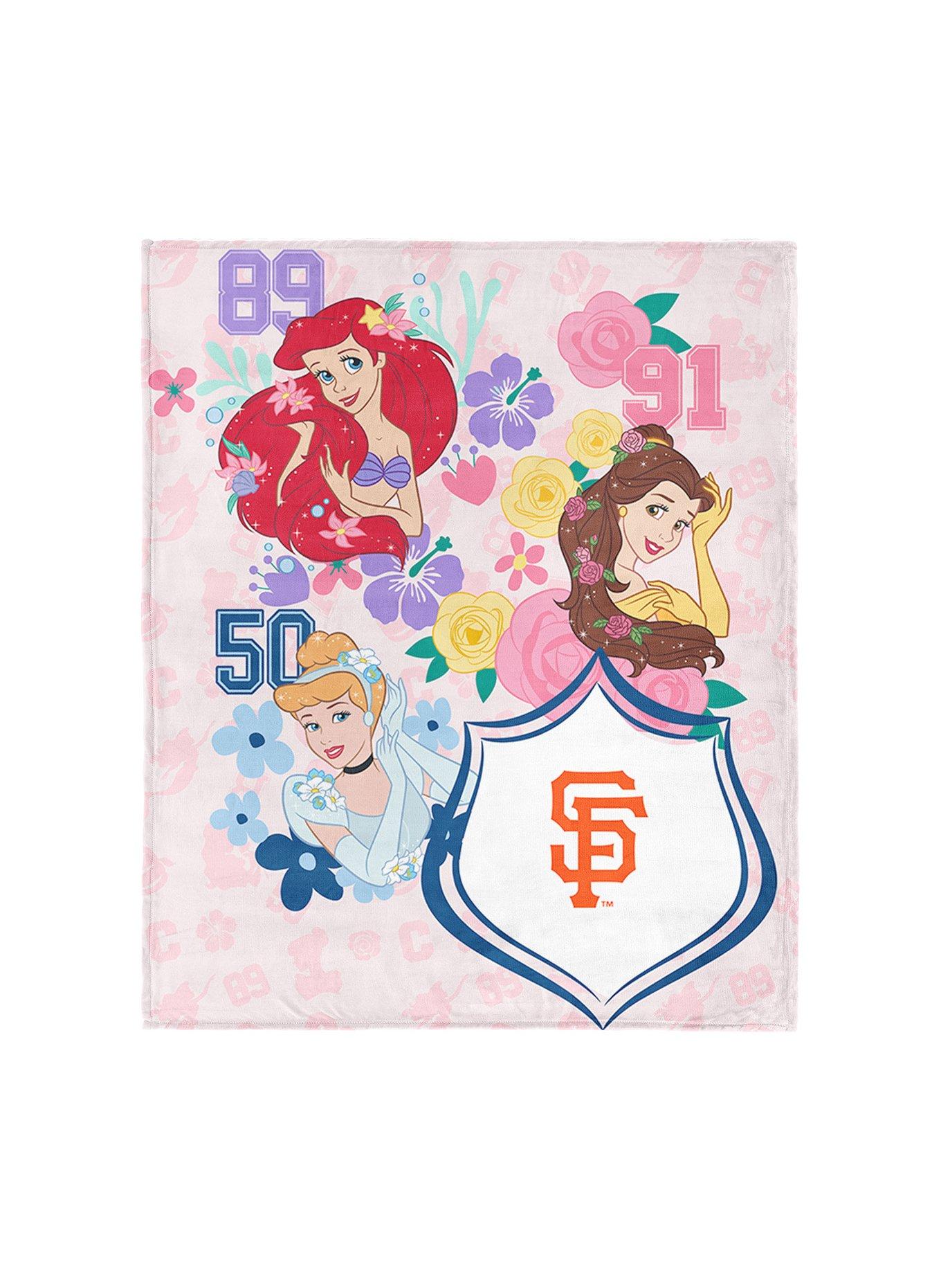 MLB San Francisco Giants Disney Princesses Game On Girls Pink Silk Touch Throw Blanket