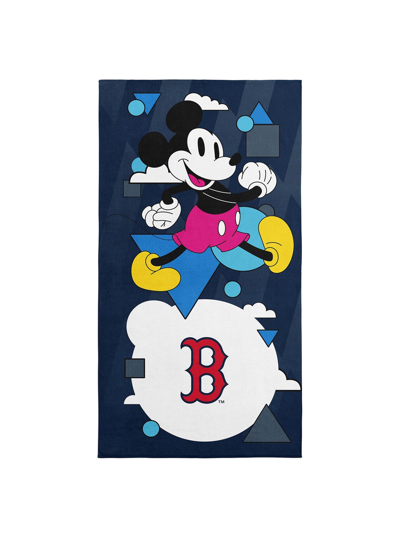 MLB Boston Red Sox Disney Mickey Mouse Good Vibes Navy Microfiber Beach Towel