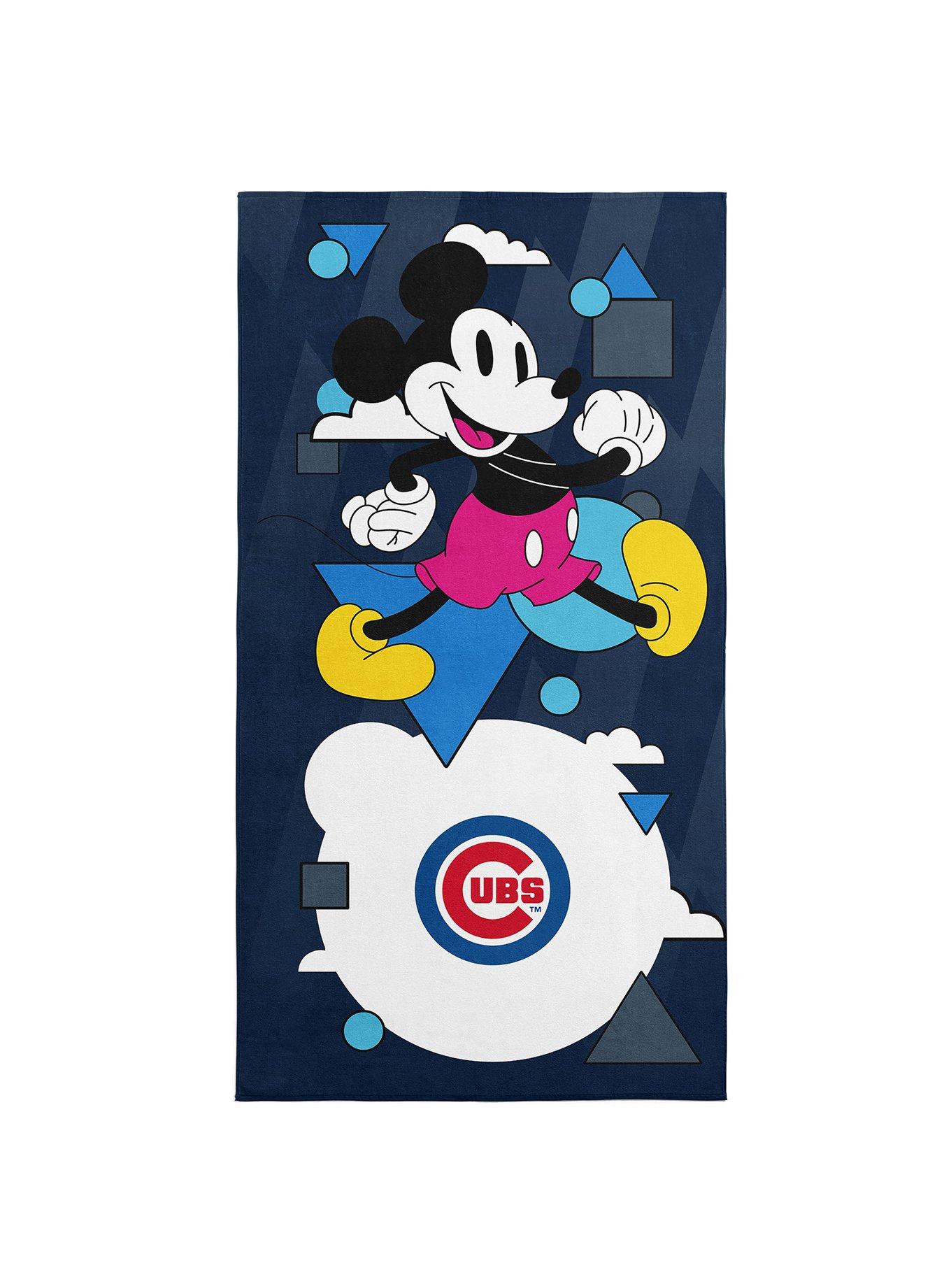 MLB Chicago Cubs Disney Mickey Mouse Good Vibes Navy Microfiber Beach Towel