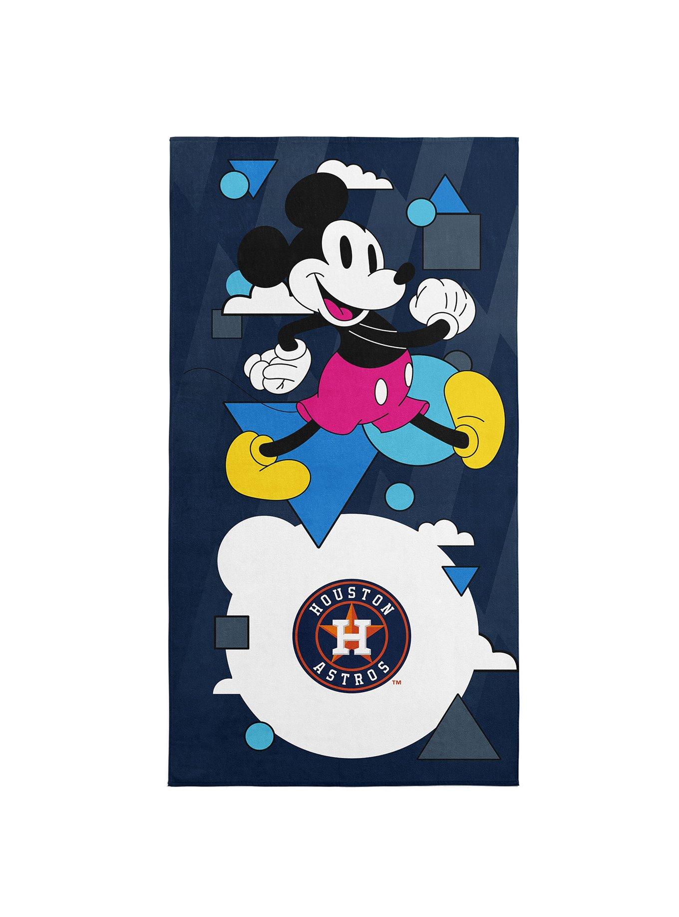 MLB Houston Astros Disney Mickey Mouse Good Vibes Navy Microfiber Beach Towel