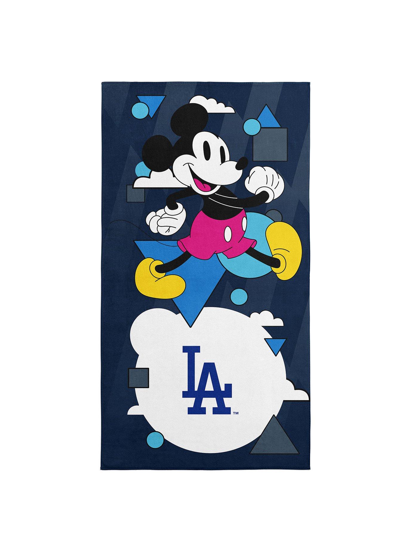MLB Los Angeles Dodgers Disney Mickey Mouse Good Vibes Navy Microfiber Beach Towel