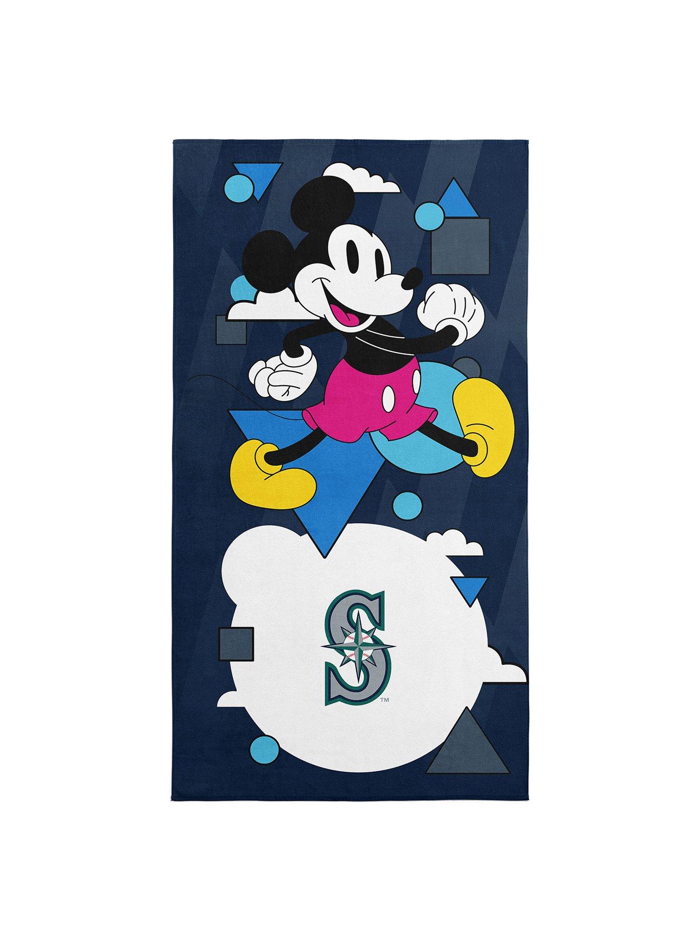 MLB Seattle Mariners Disney Mickey Mouse Good Vibes Navy Microfiber Beach Towel