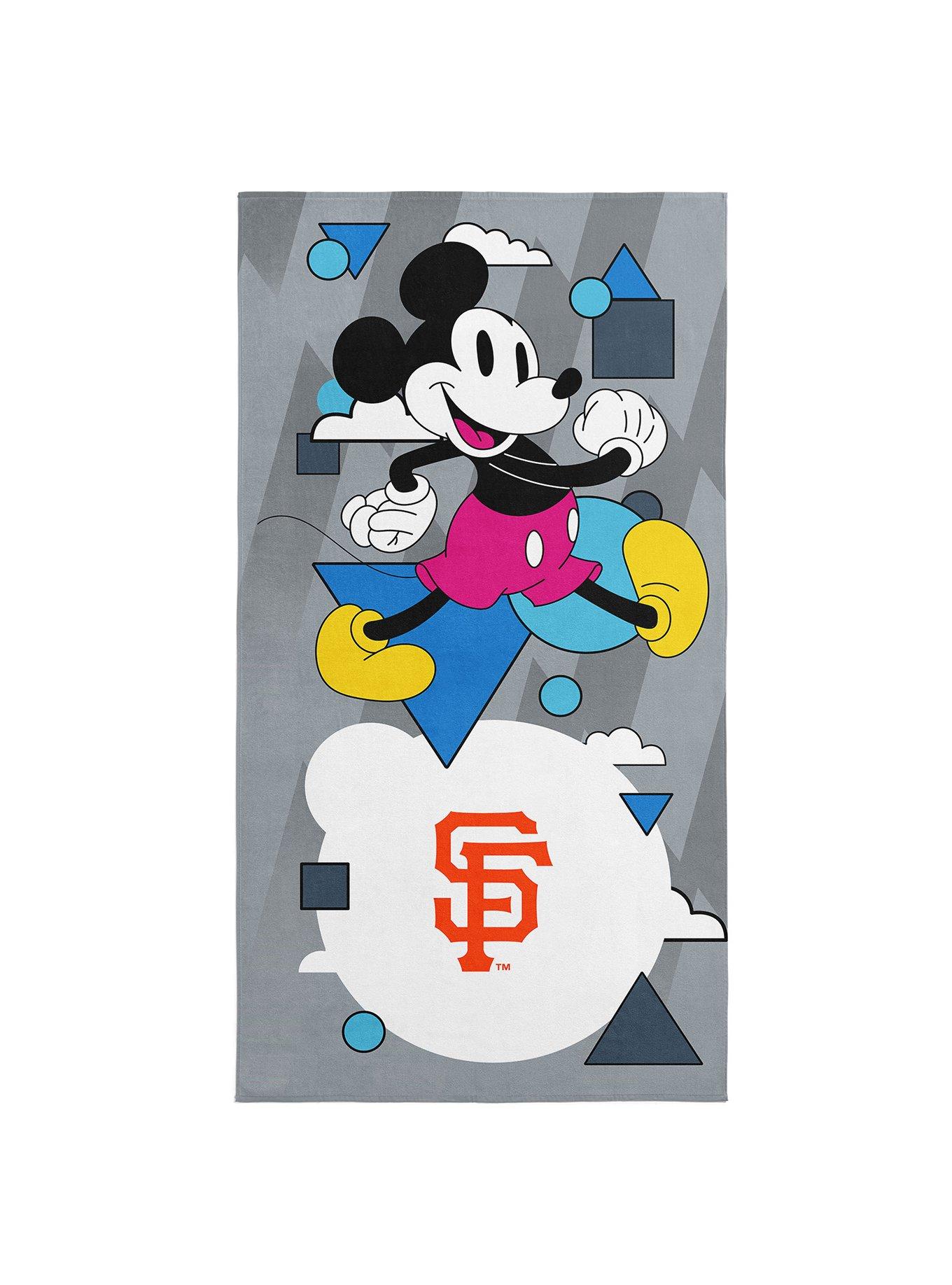 MLB San Francisco Giants Disney Mickey Mouse Good Vibes Grey Microfiber Beach Towel