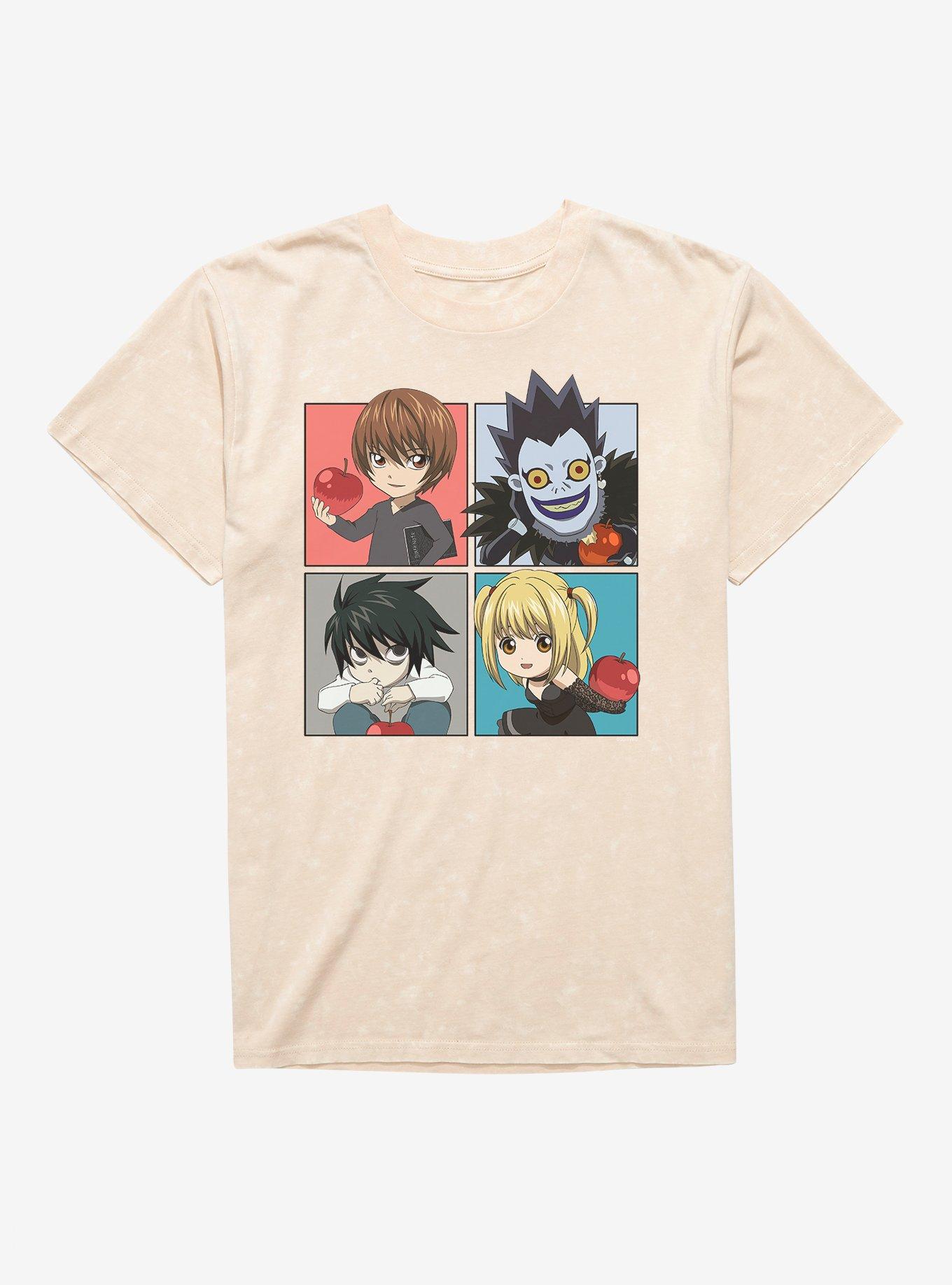 Death Note Chibi Character Frames Mineral Wash T-Shirt Hot Topic