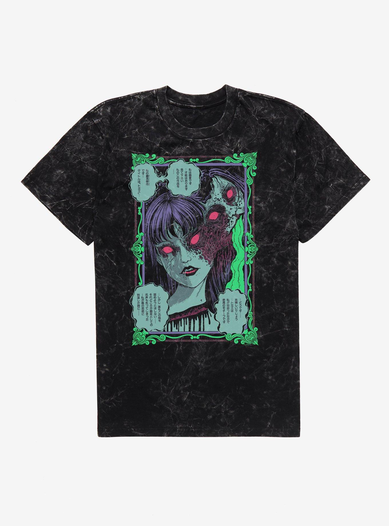 Junji Ito Tomie Face Morph Mineral Wash T-Shirt Hot Topic Exclusive