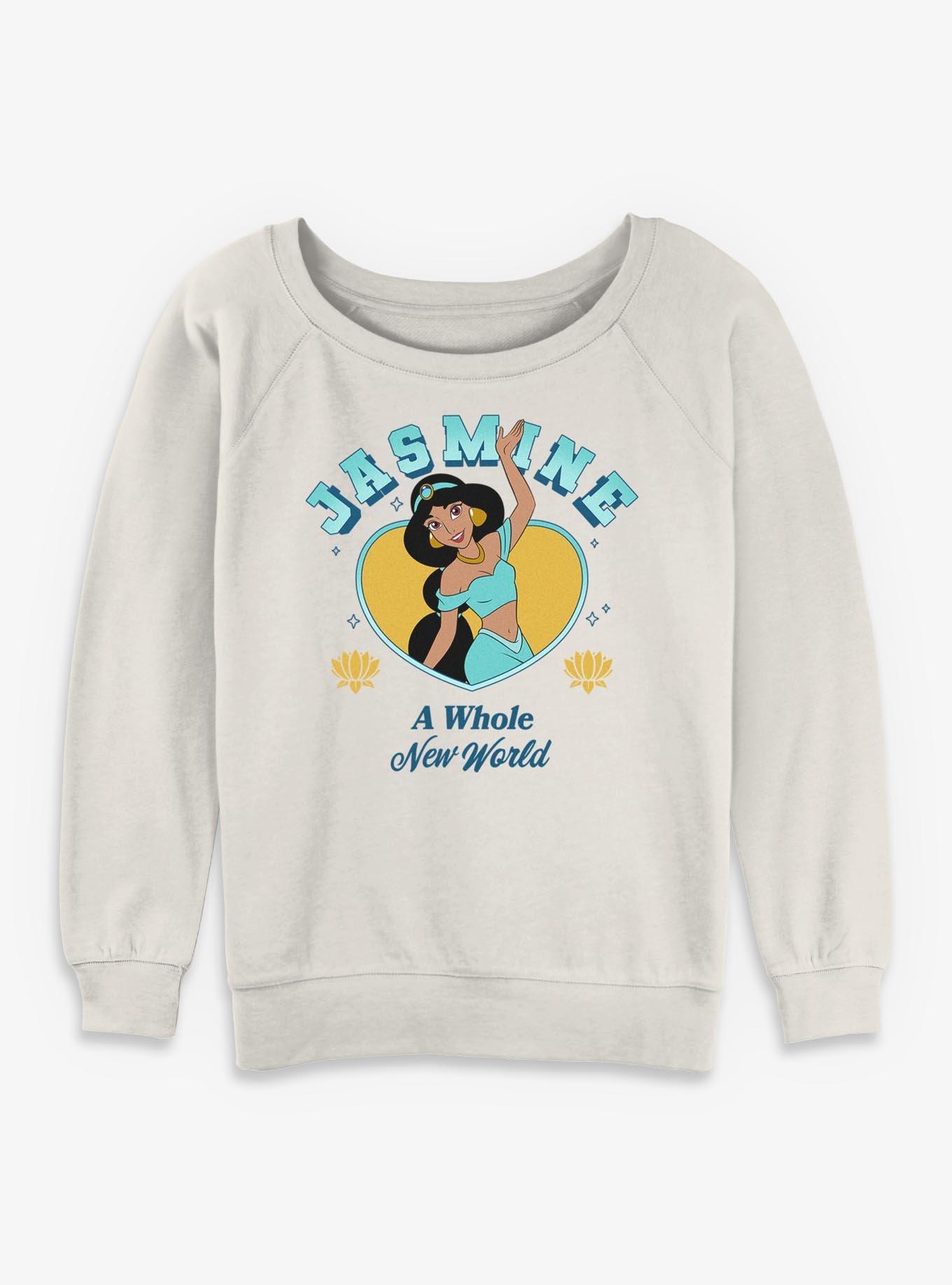 Disney Princesses Jasmine Heart Girls Slouchy Sweatshirt
