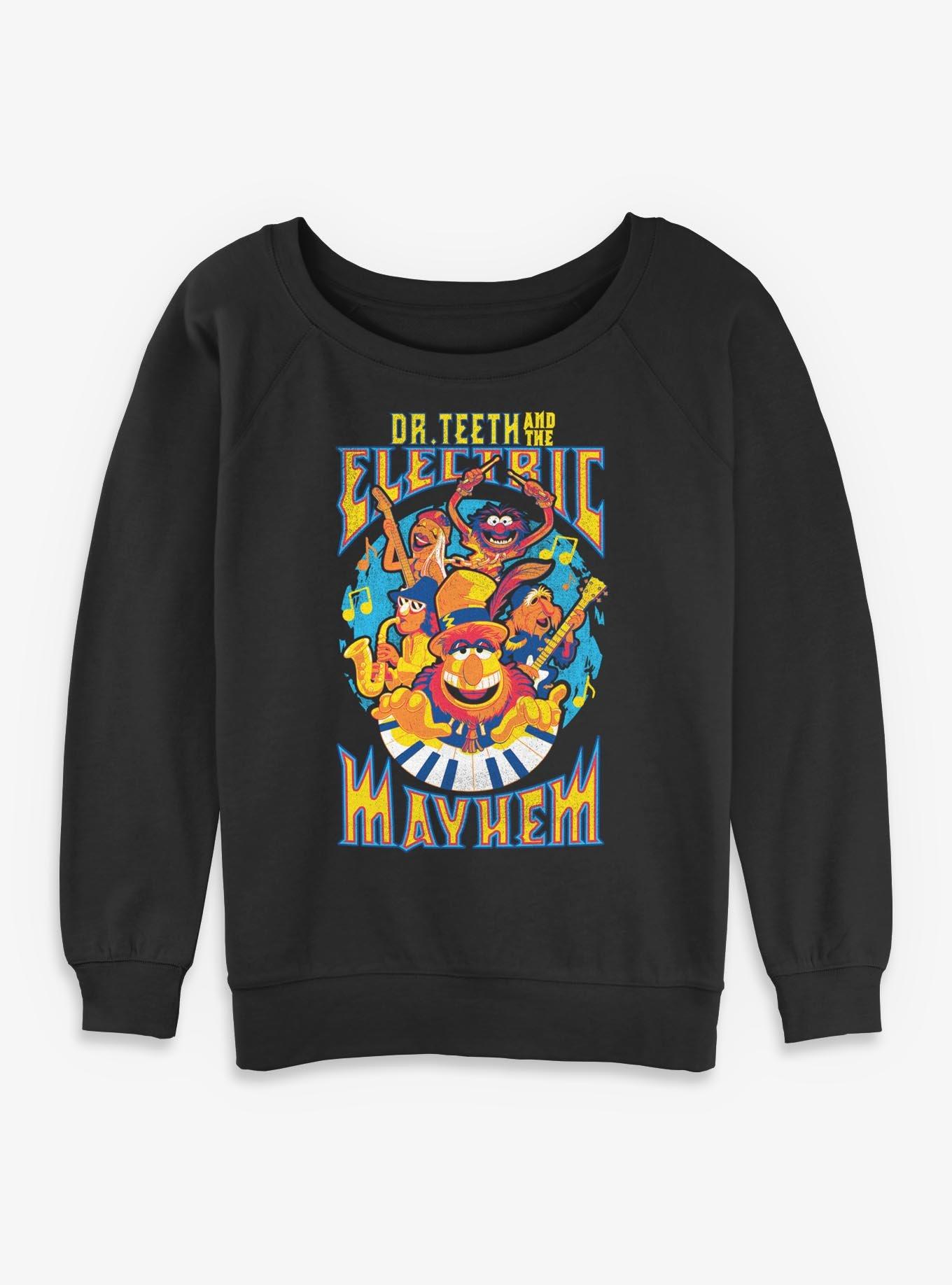 Disney The Muppets Electric Mayhem Band Girls Slouchy Sweatshirt, BLACK, hi-res view 1