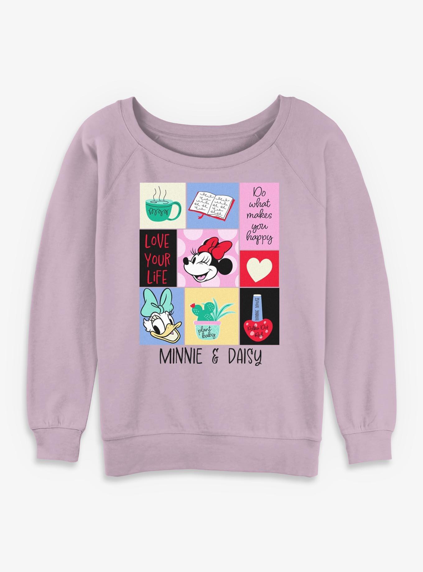 Disney Minnie Mouse & Daisy Duck Love Your Life Girls Slouchy Sweatshirt